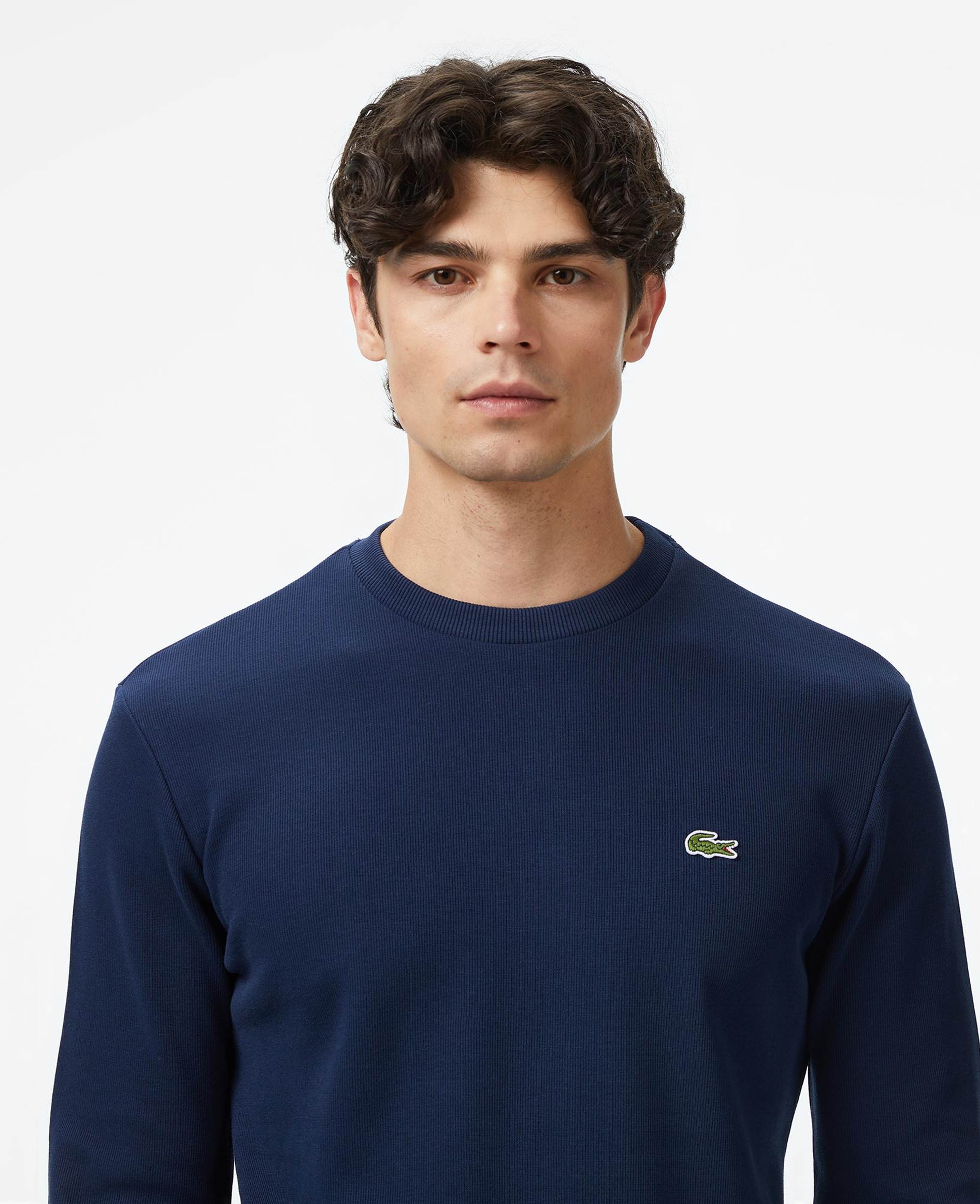 Erkek Regular Fit Uzun Kollu Bisiklet Yaka Lacivert T-Shirt