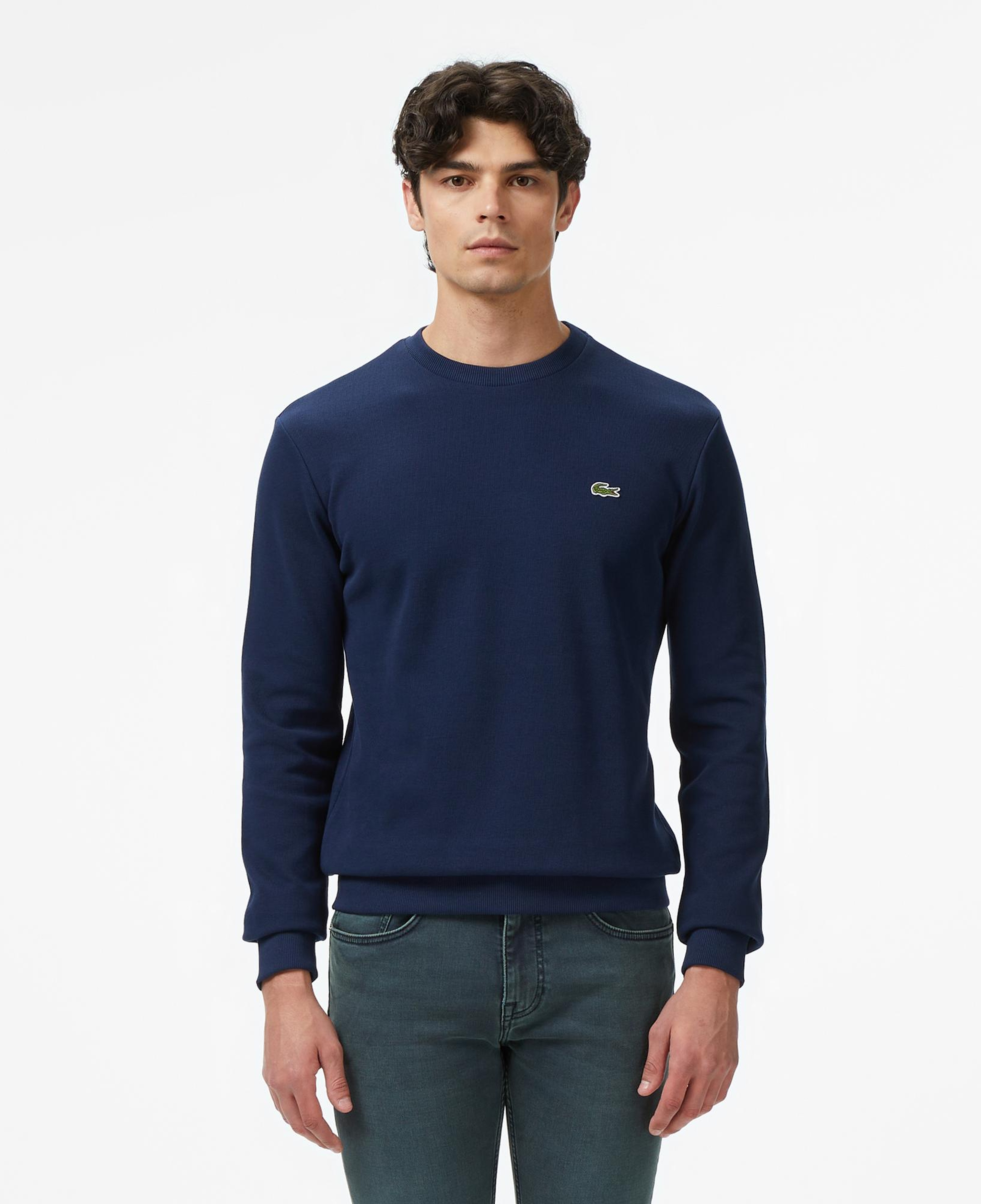 Erkek Regular Fit Uzun Kollu Bisiklet Yaka Lacivert T-Shirt
