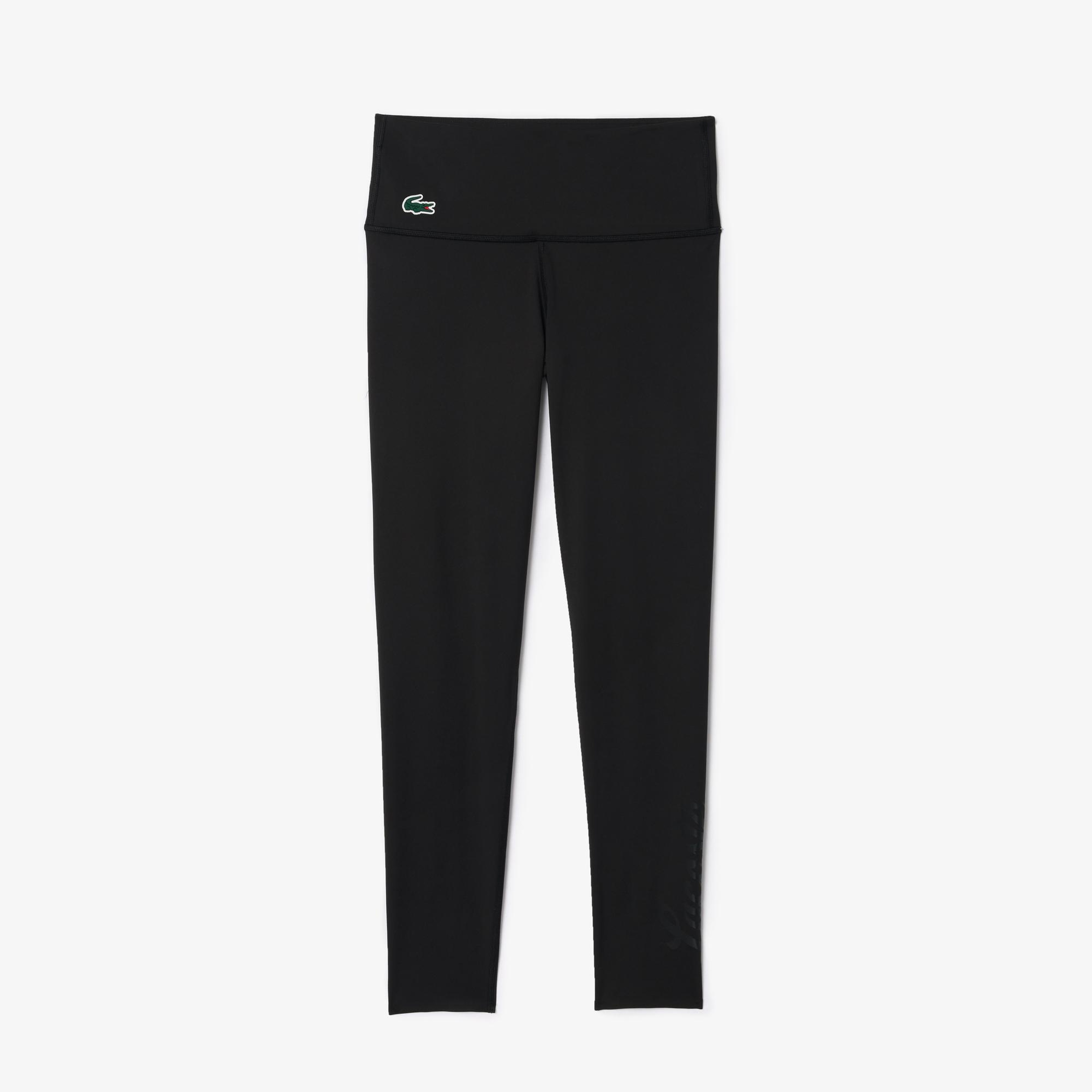 Kadın Slim Fit Baskılı Siyah Tayt