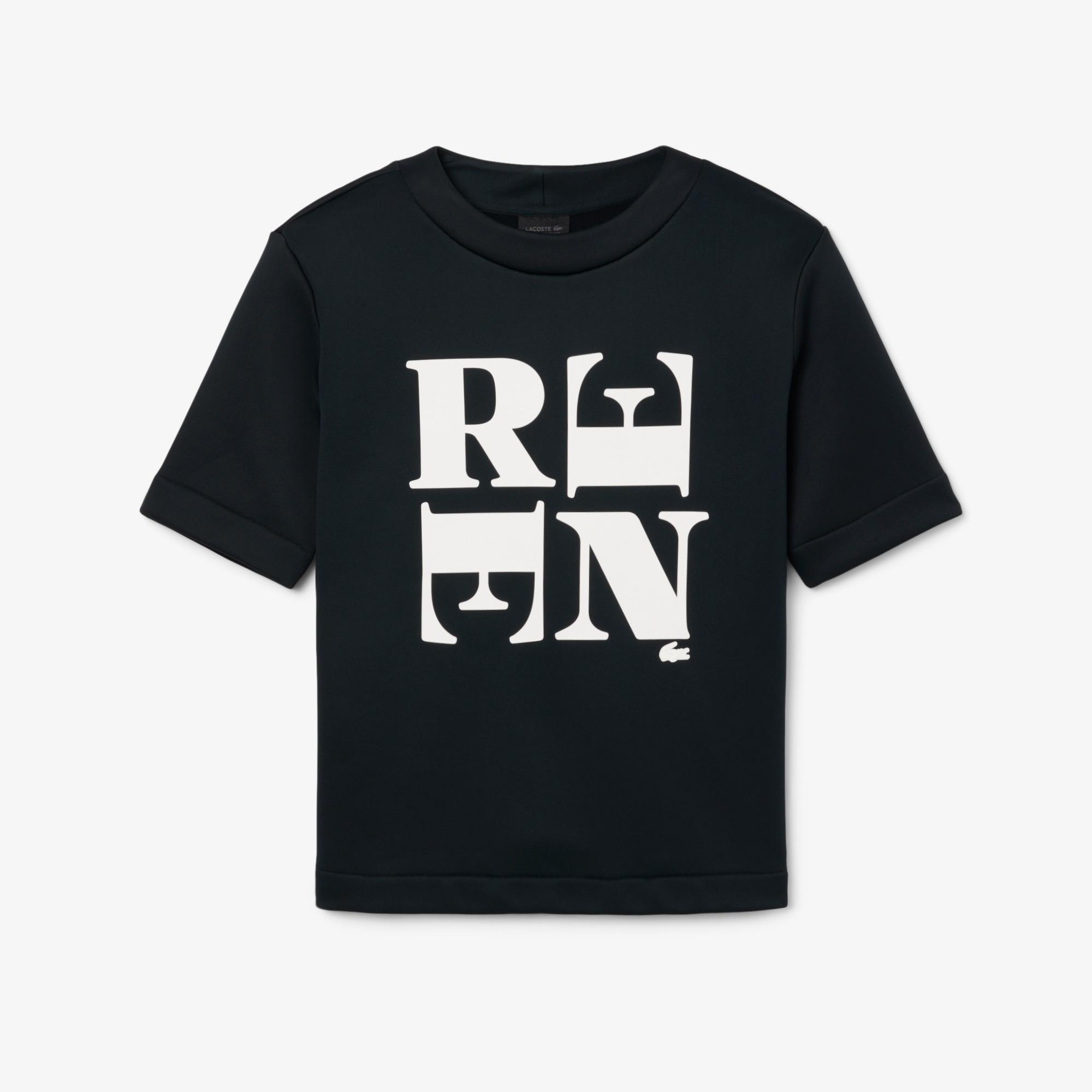 FW25 RUNWAY Unisex Relaxed Fit Bisiklet Yaka Baskılı Koyu Yeşil T-Shirt