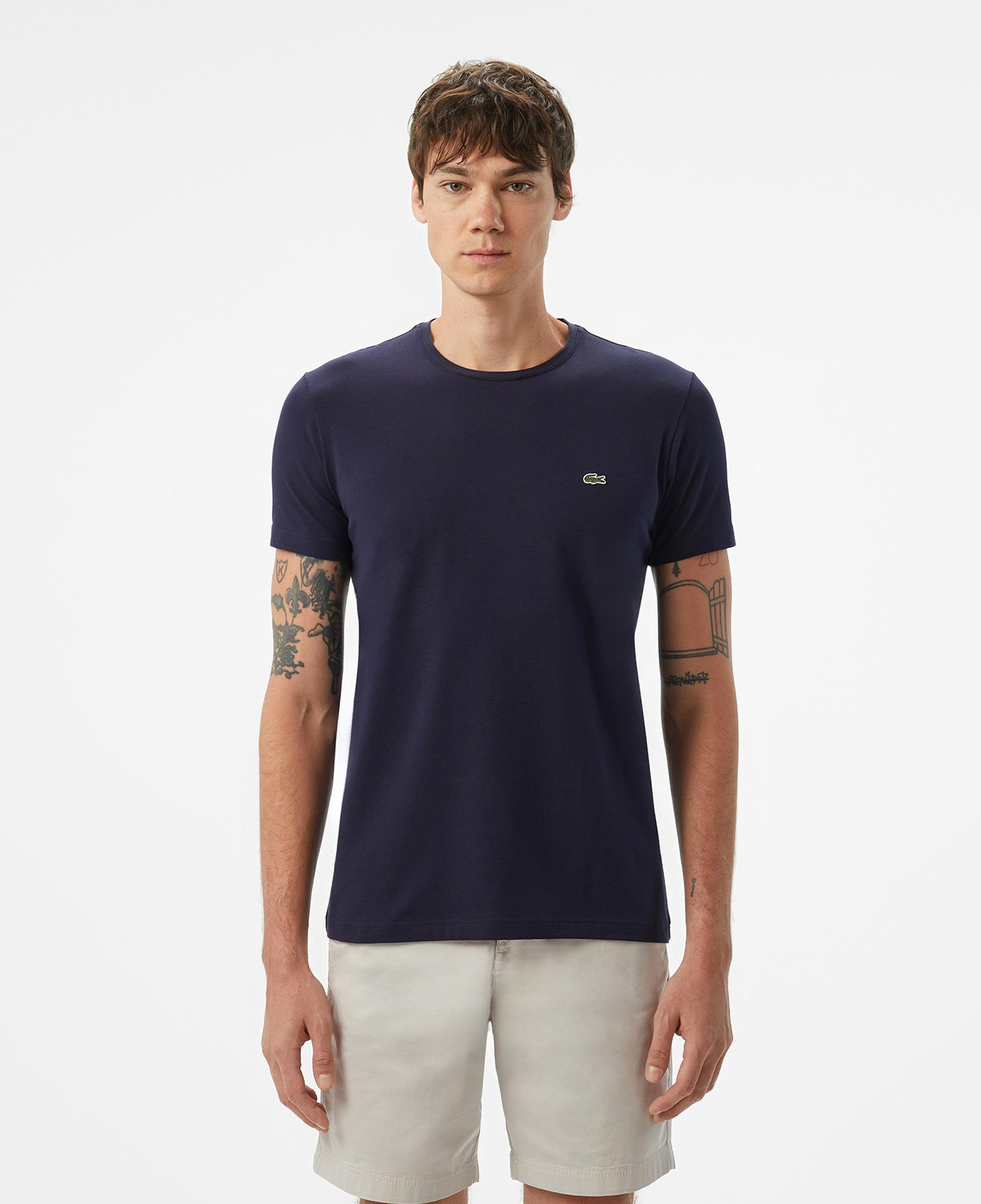 Erkek Slim Fit Bisiklet Yaka Lacivert T-Shirt