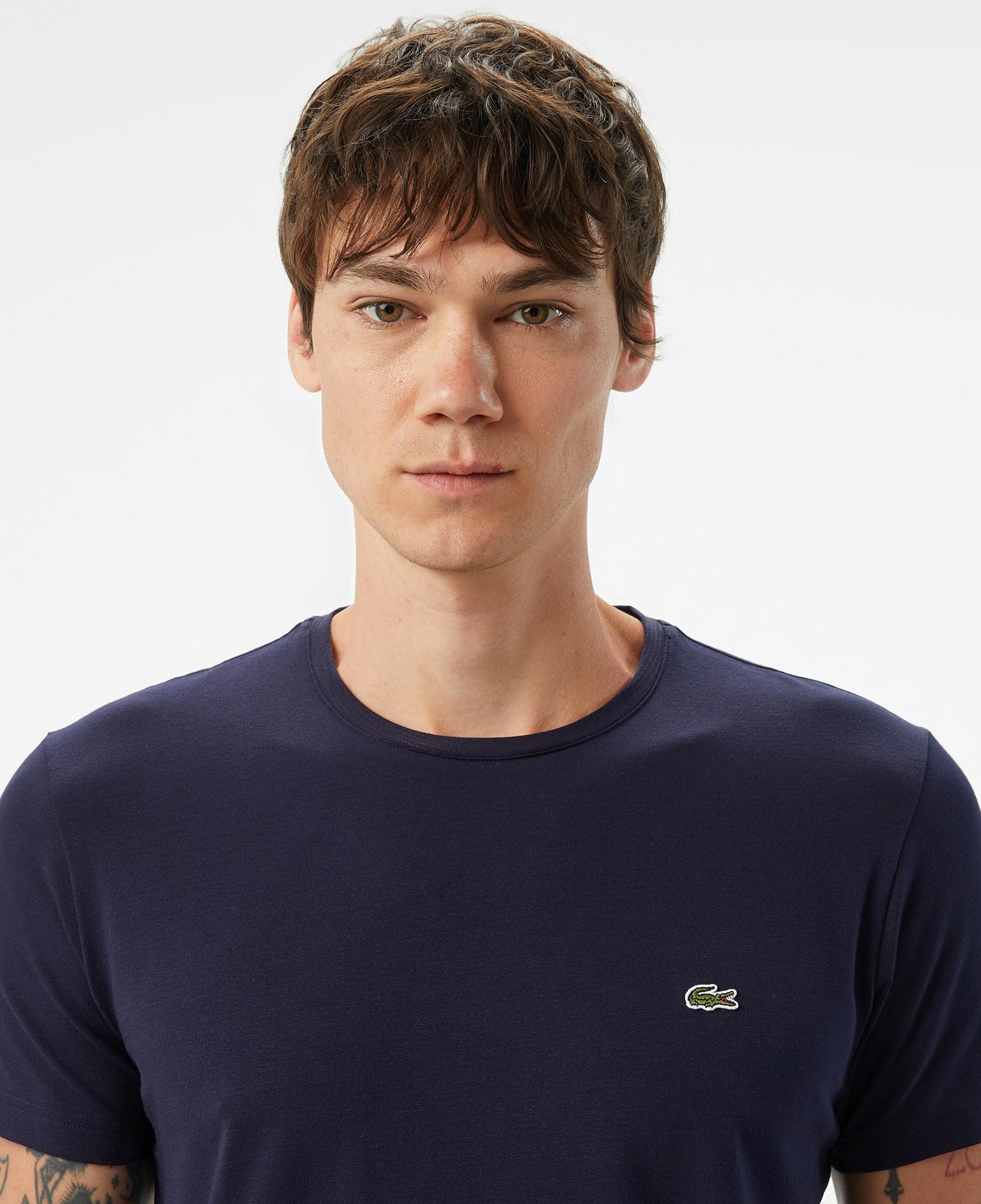 Erkek Slim Fit Bisiklet Yaka Lacivert T-Shirt