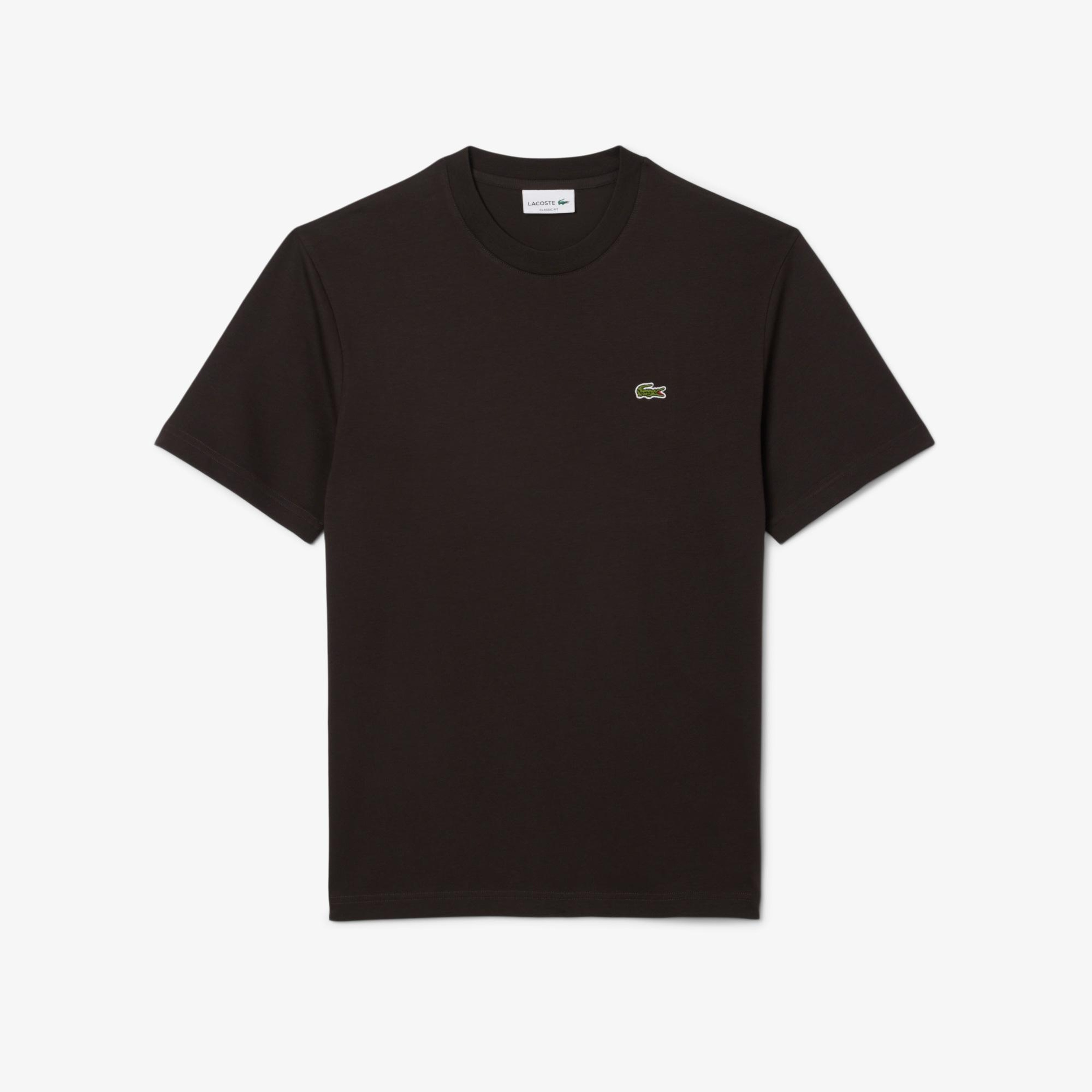 Erkek Classic Fit Bisiklet Yaka Kahverengi T-Shirt