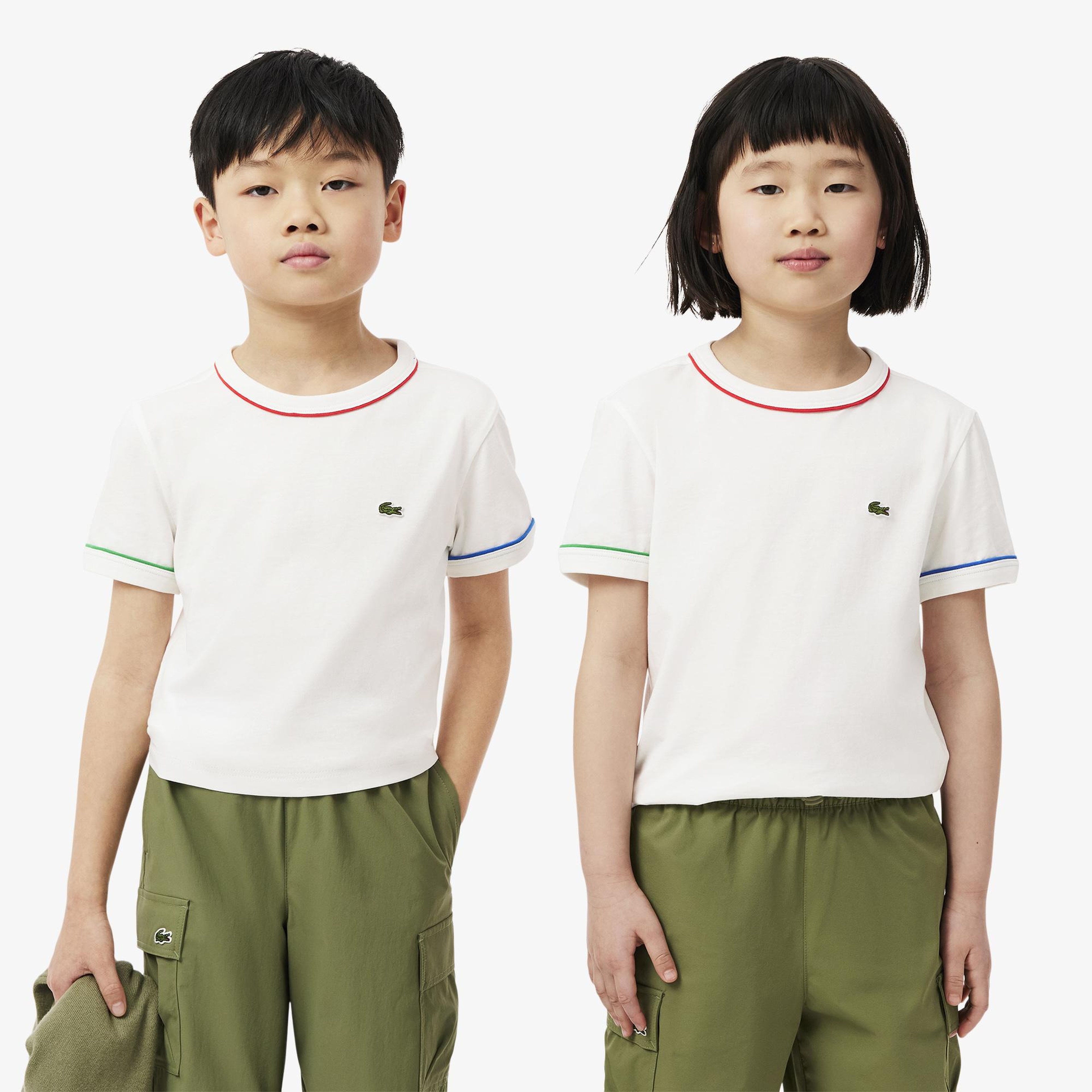 Çocuk Bisiklet Yaka Krem T-Shirt