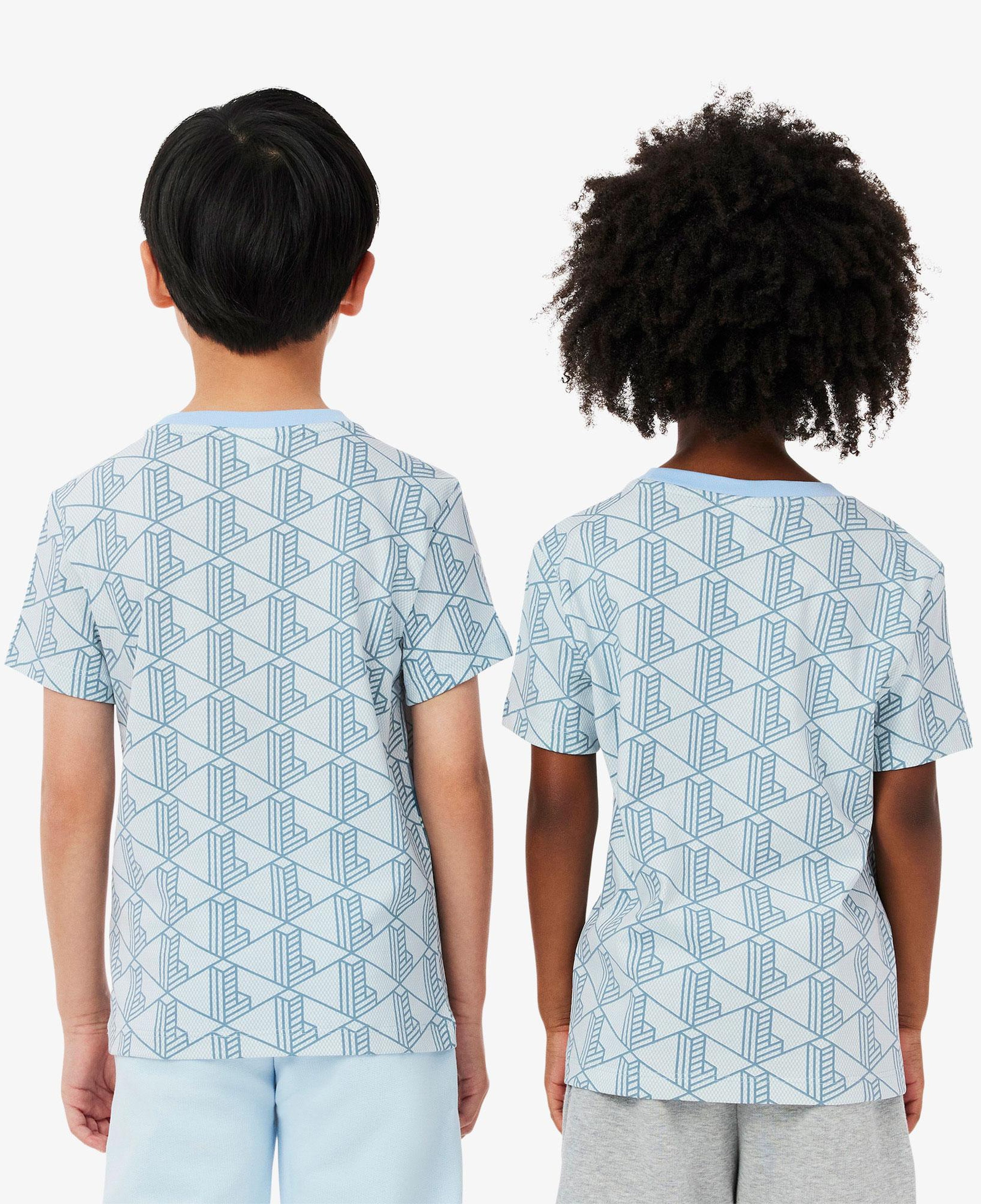 Çocuk Bisiklet Yaka Monogram Mavi T-Shirt