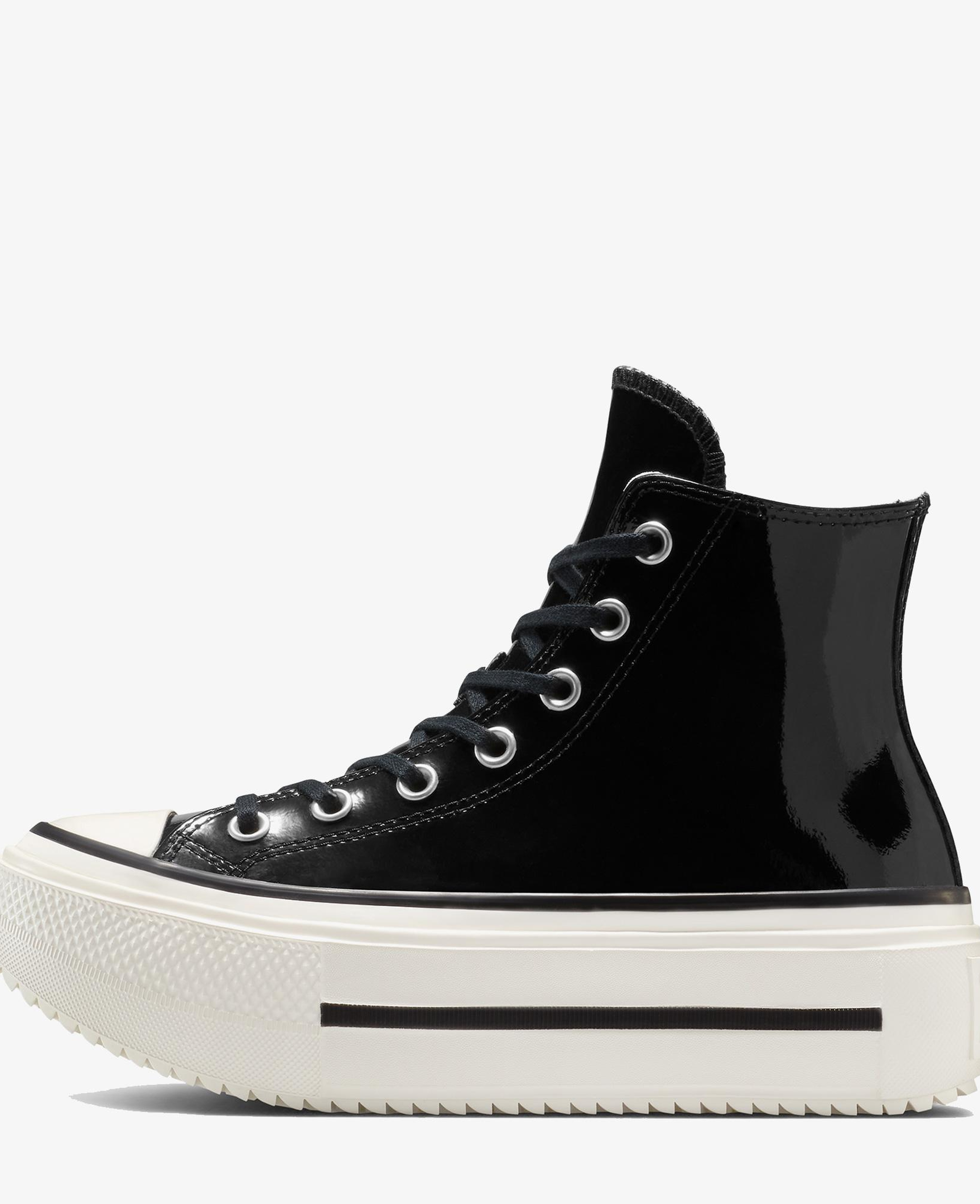 Converse Chuck Taylor All Star Lift Double Stack Platform Deri Unisex Siyah Sneaker