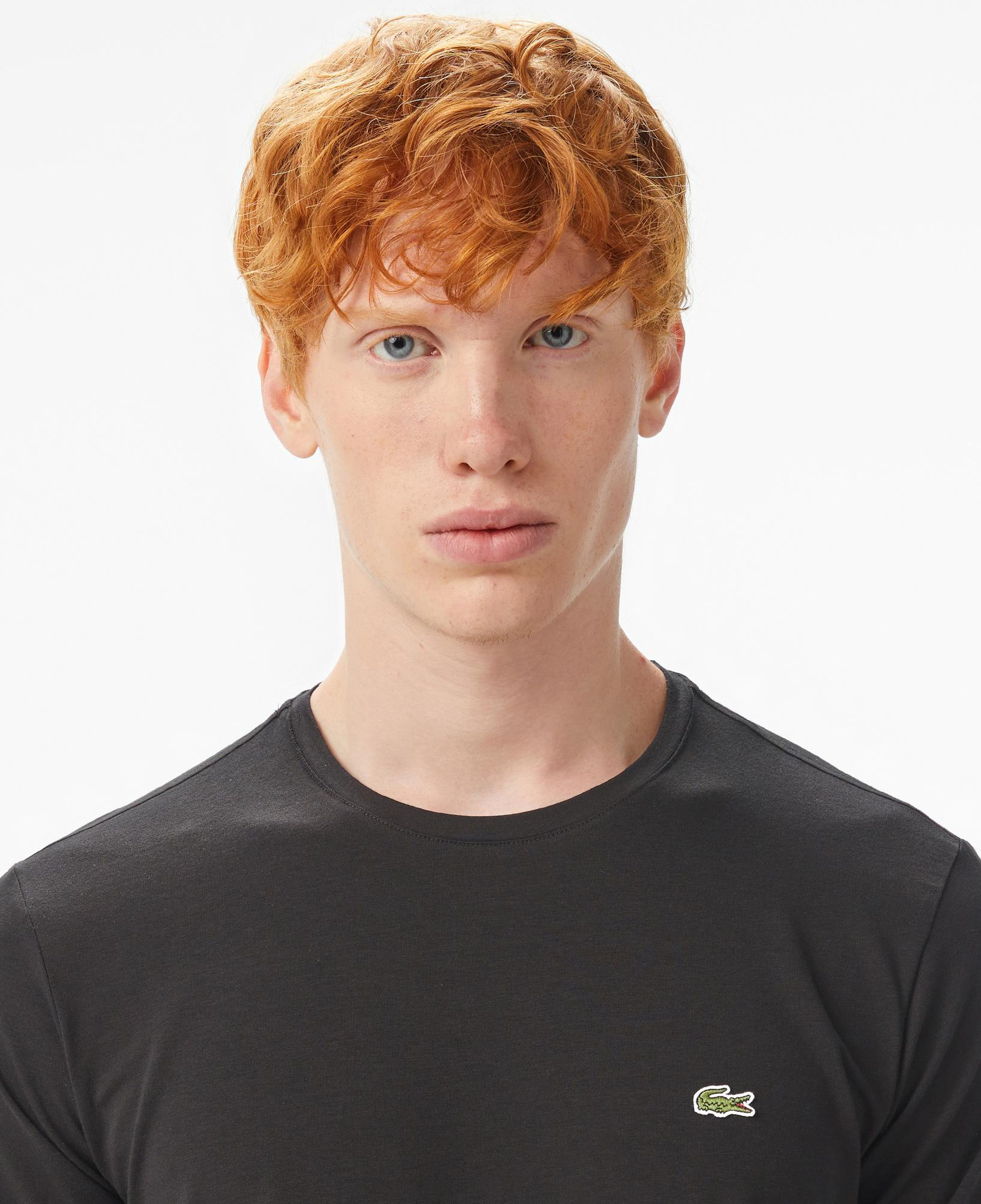 Erkek Regular Fit Uzun Kollu Bisiklet Yaka Siyah T-Shirt