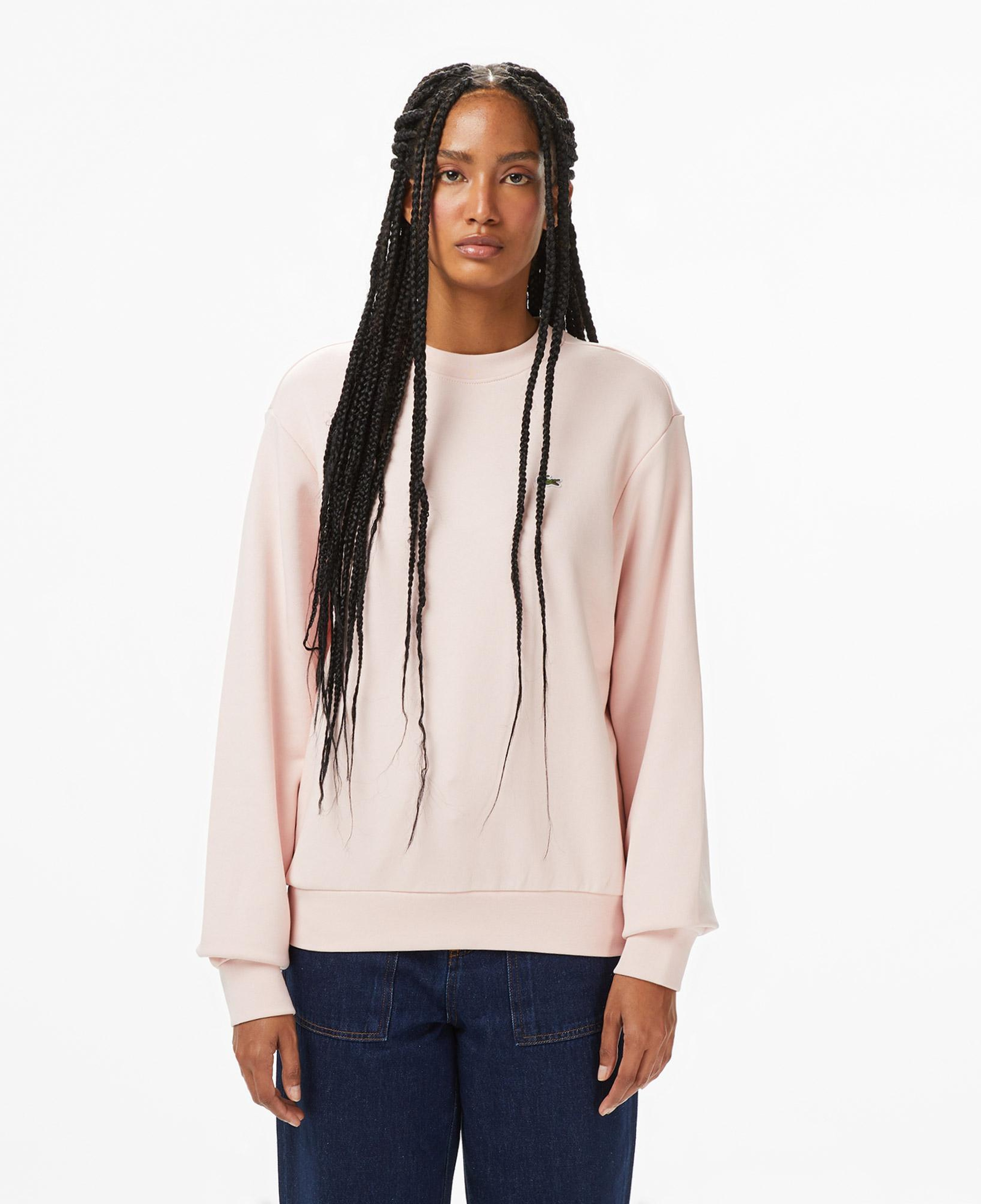 Kadın Relaxed Fit Bisiklet Yaka Pembe Sweatshirt