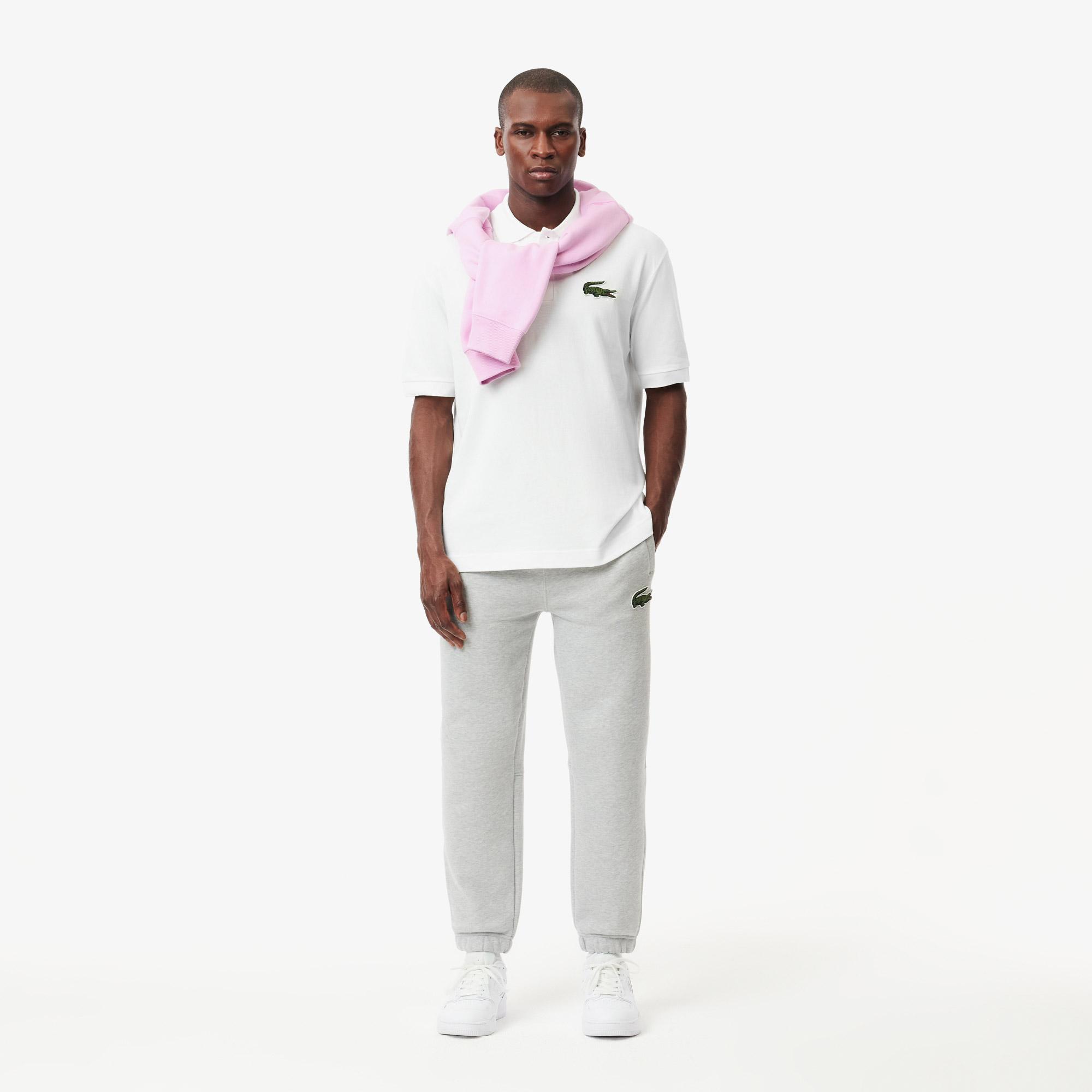 Unisex Loose Fit Beyaz Polo