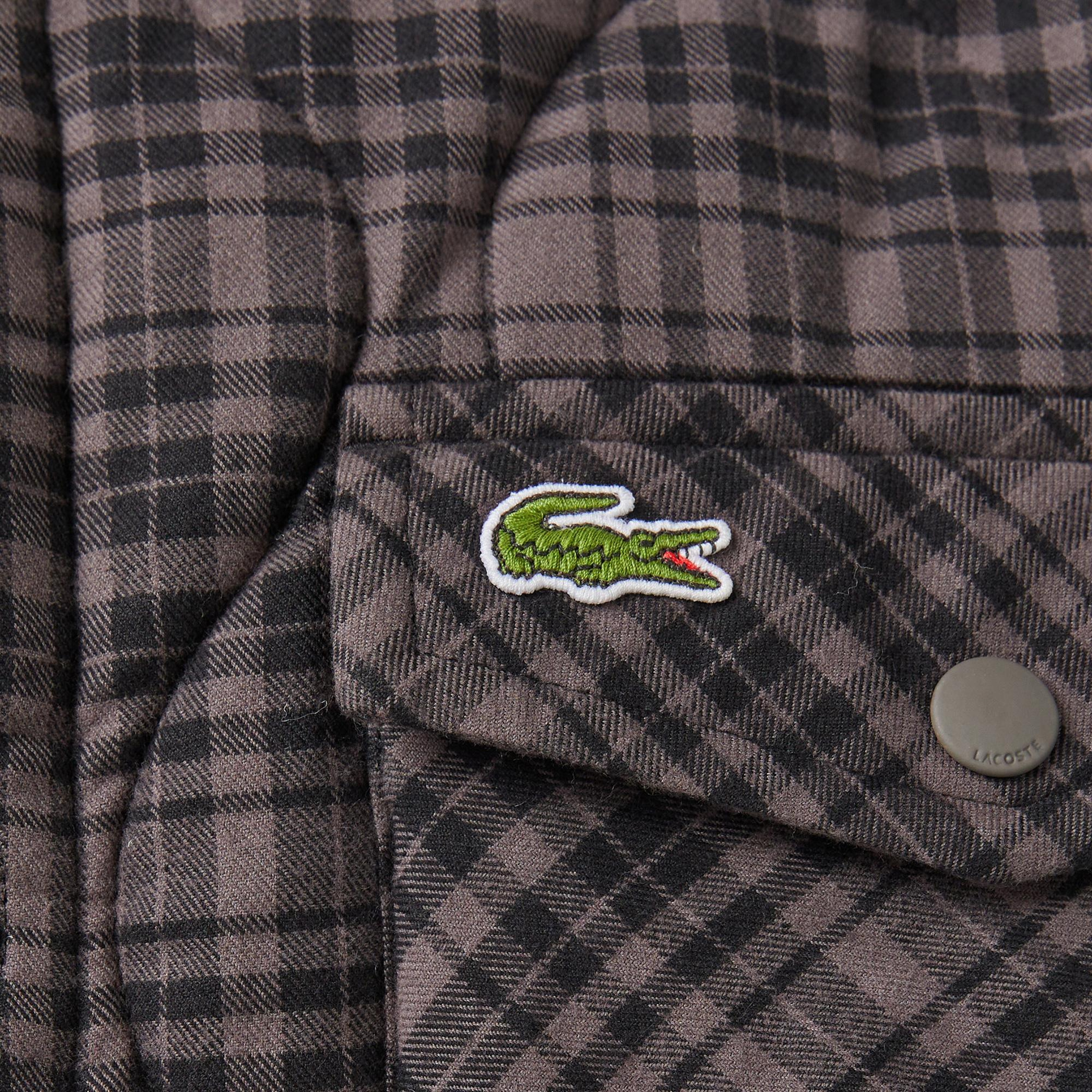 Erkek Relaxed Fit Kareli Siyah Dış Gömlek