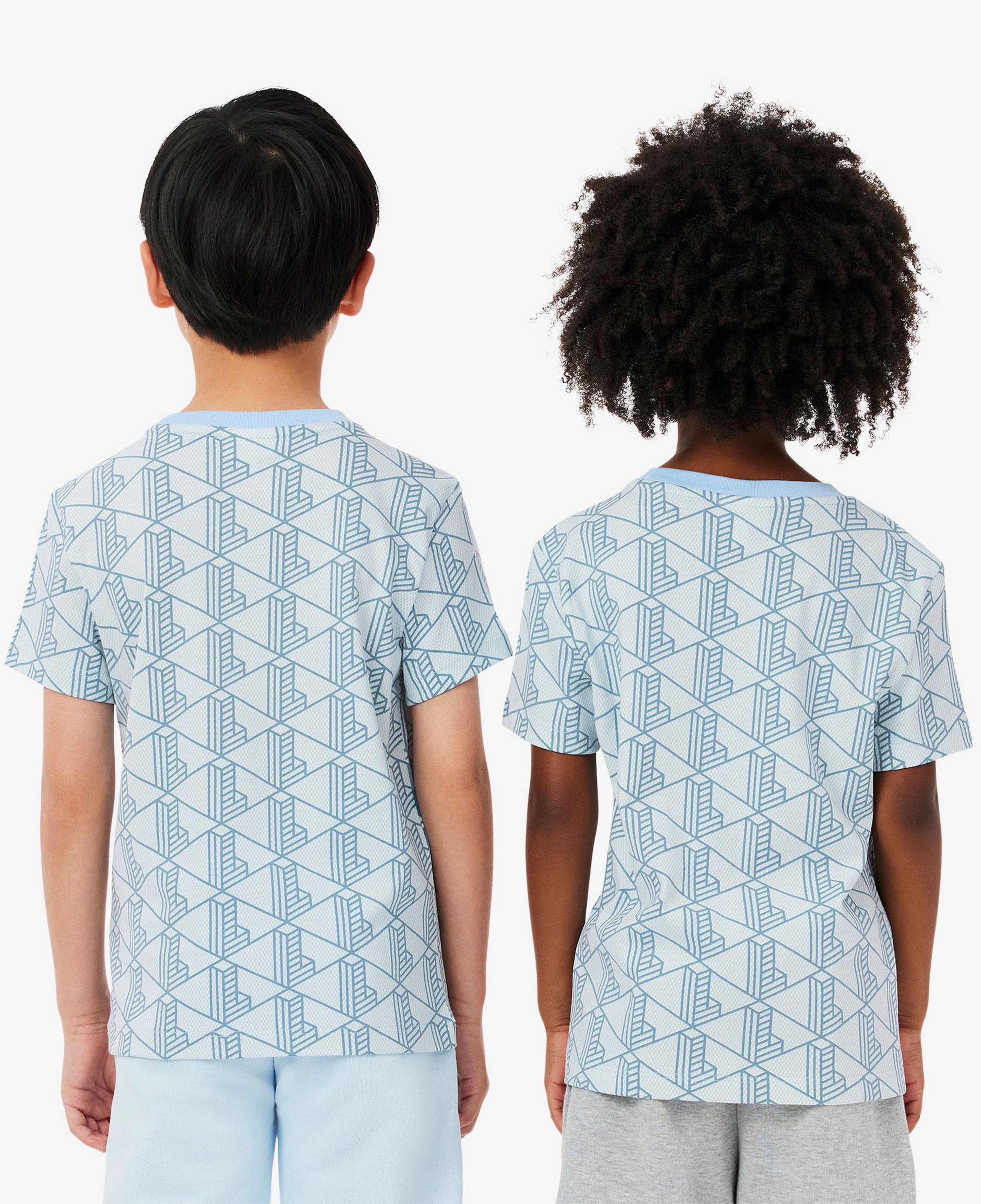 Çocuk Bisiklet Yaka Monogram Mavi T-Shirt