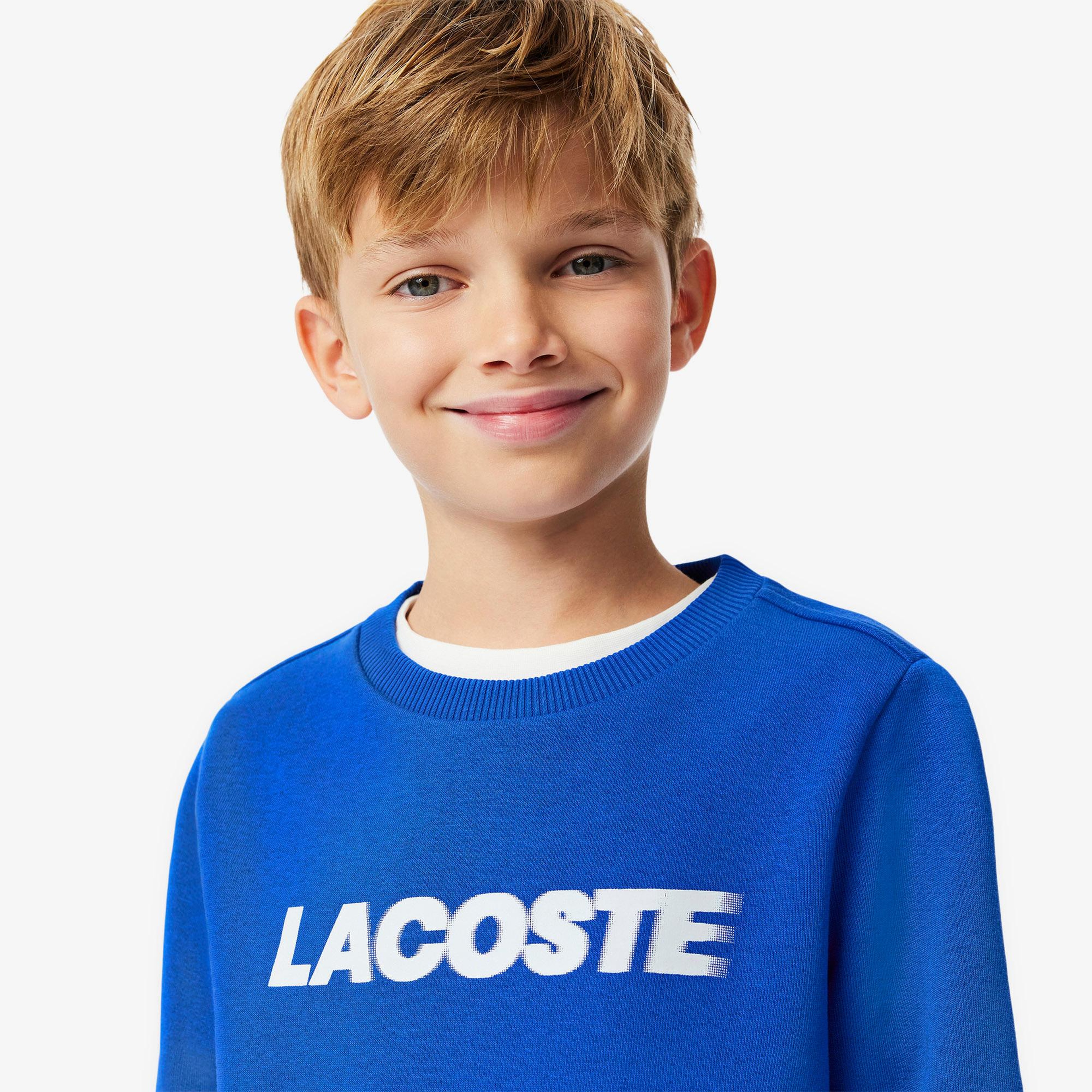 Erkek Çocuk Baskılı Mavi Sweatshirt