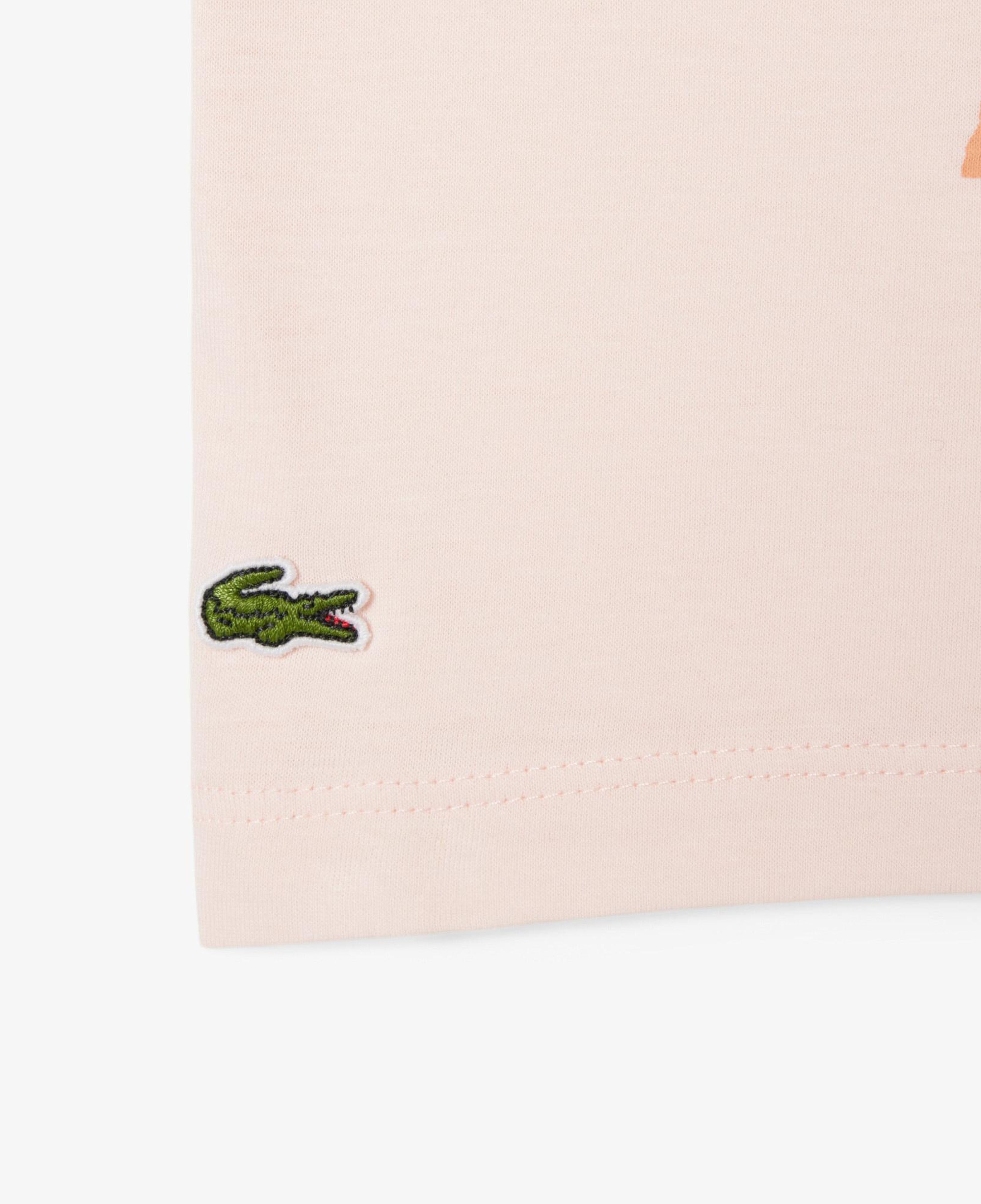 Çocuk Bisiklet Yaka Baskılı Açık Pembe T-Shirt