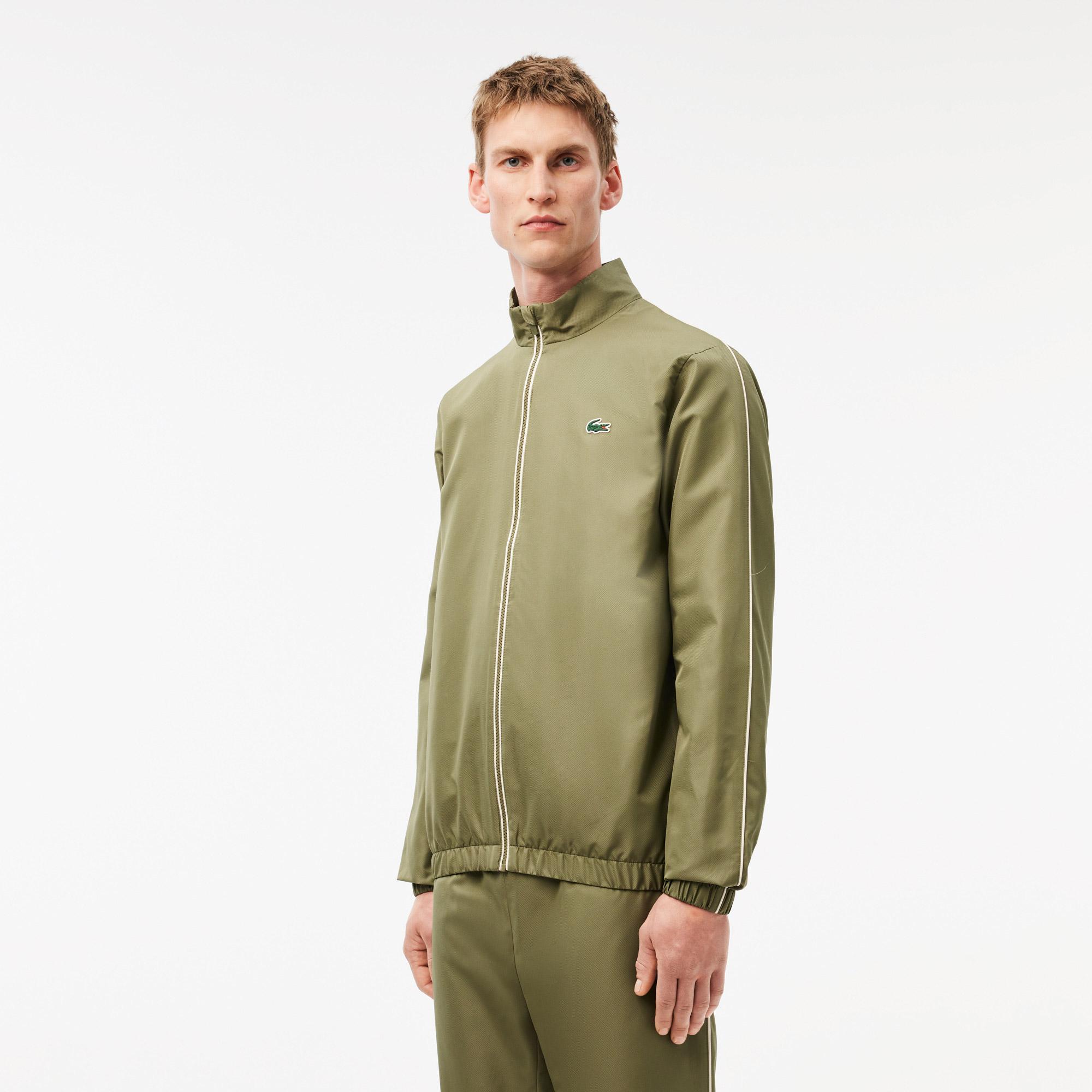 Lacoste Erkek Regular Fit Fermuarlı Yaka Baskılı Haki Eşofman Takımı