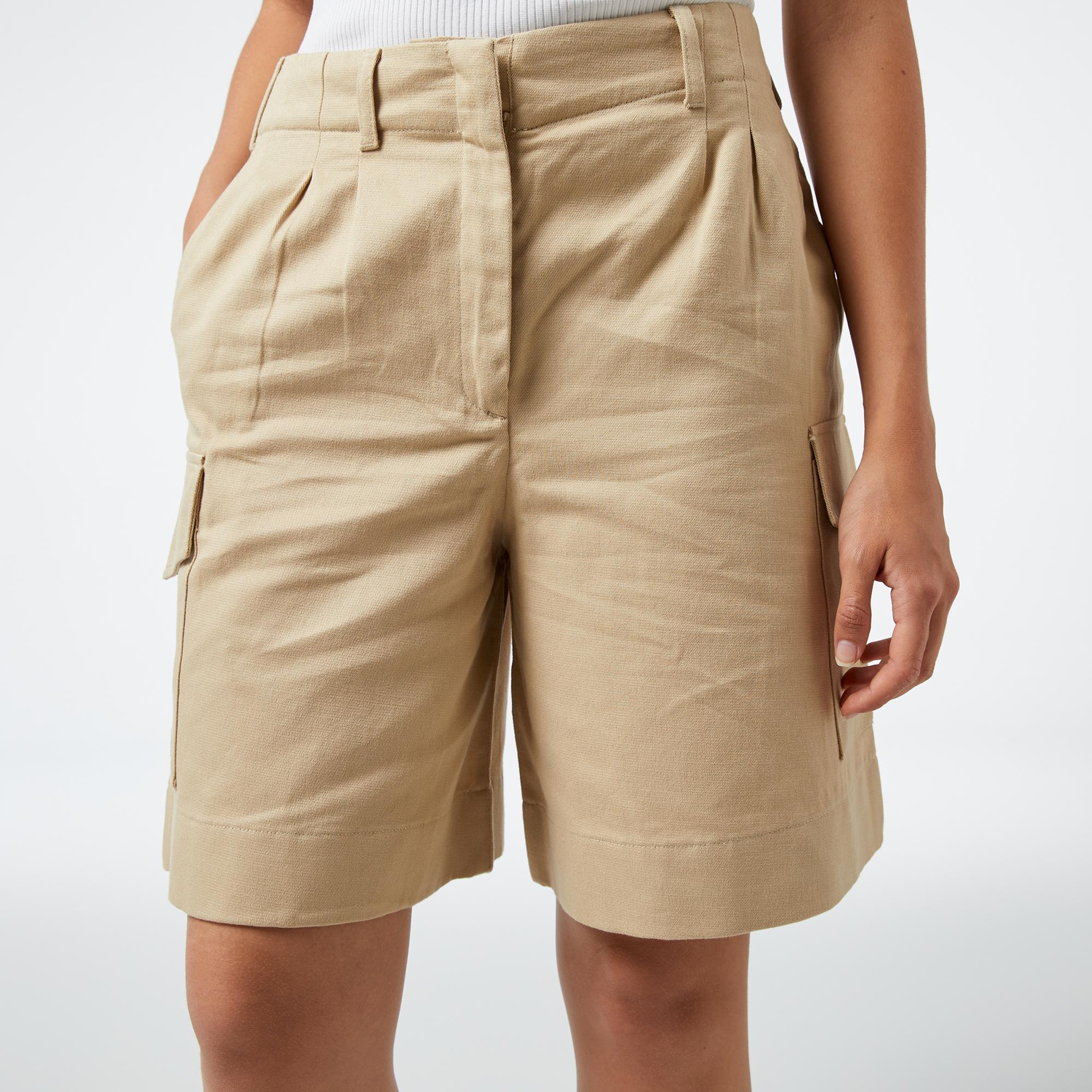 Nautica Kadın Bej Relaxed Fit Şort