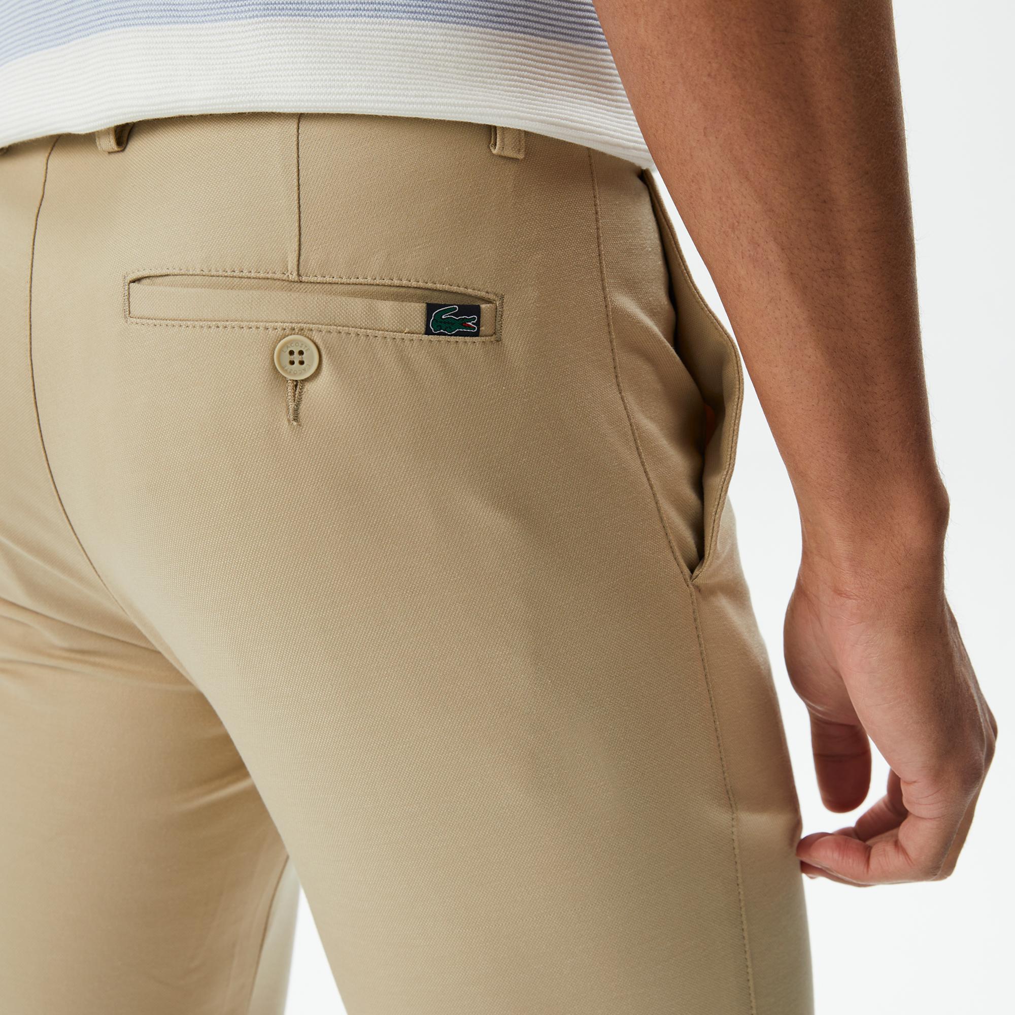 Erkek Slim Fit Chino Bej Pantolon