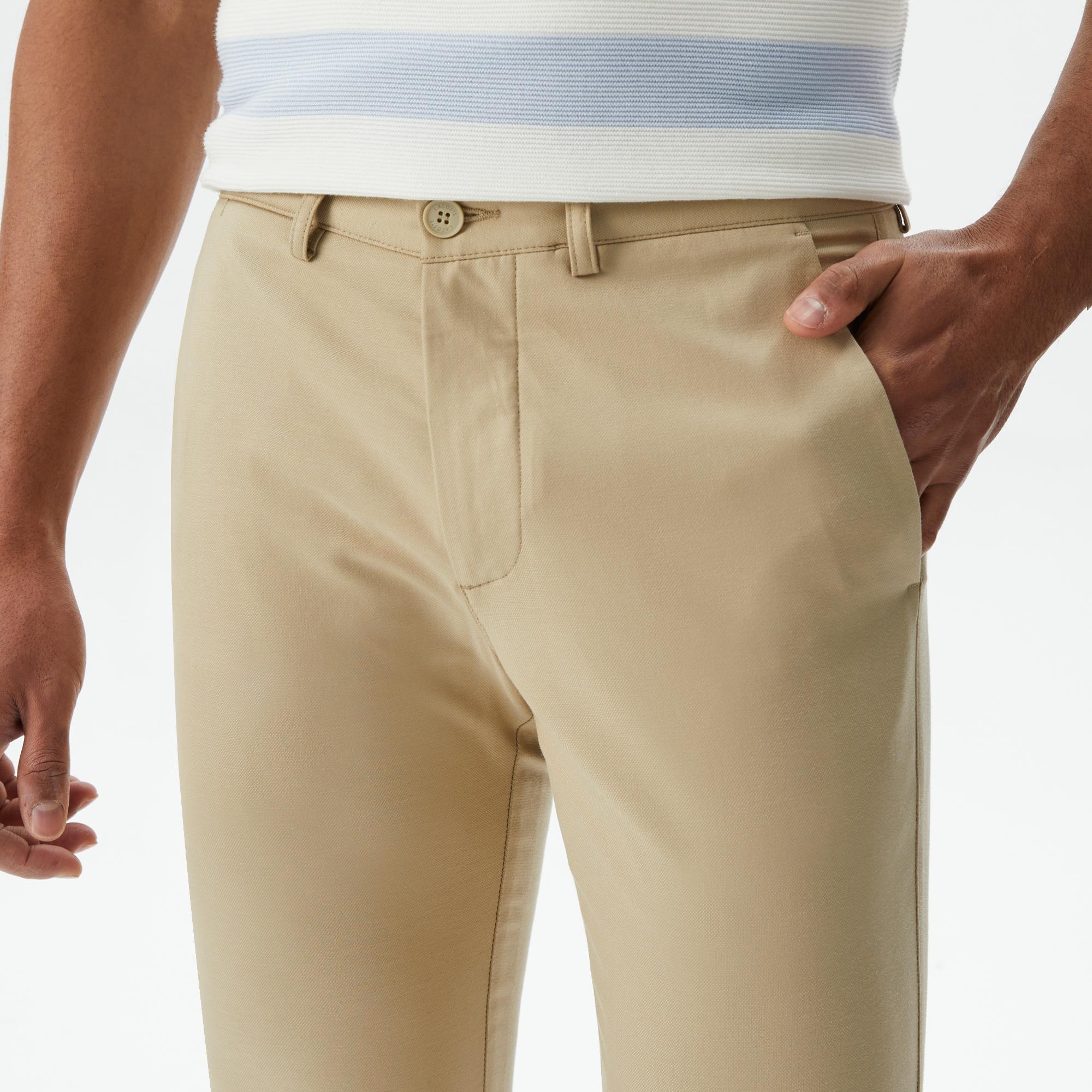 Erkek Slim Fit Chino Bej Pantolon