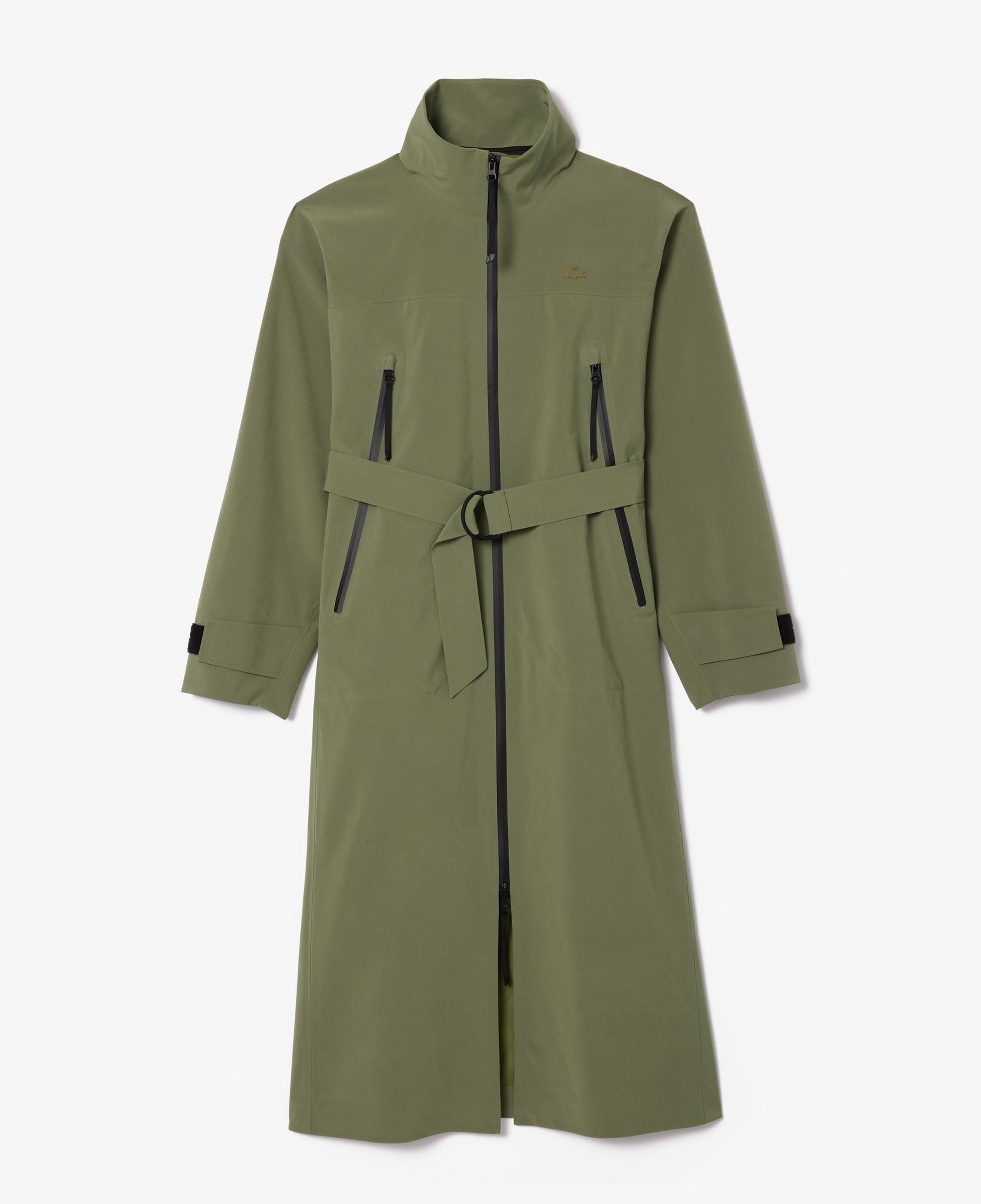 Kadın Oversize Fit Kapüşonlu Haki Trençkot