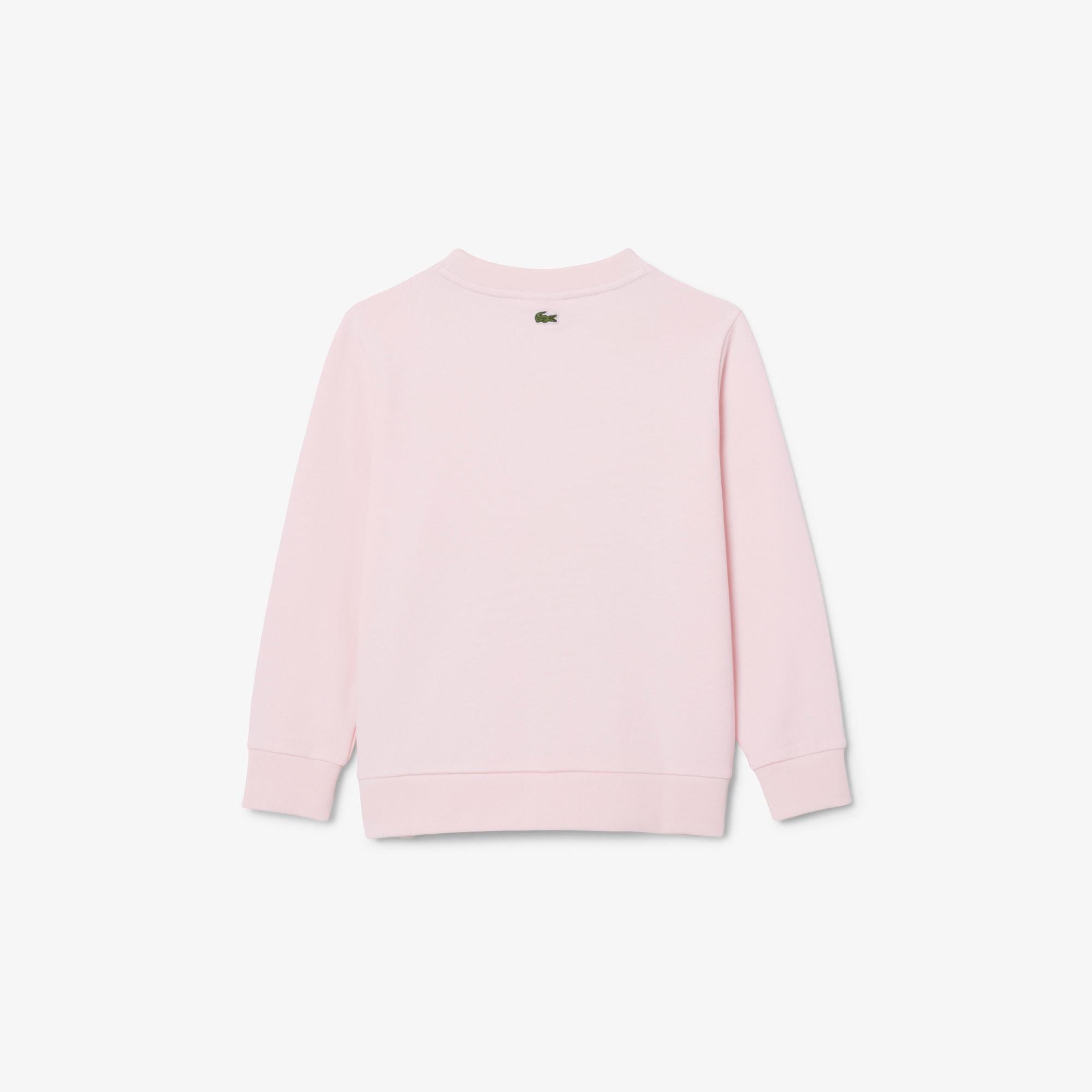 Çocuk Bisiklet Yaka Açık Pembe Sweatshirt