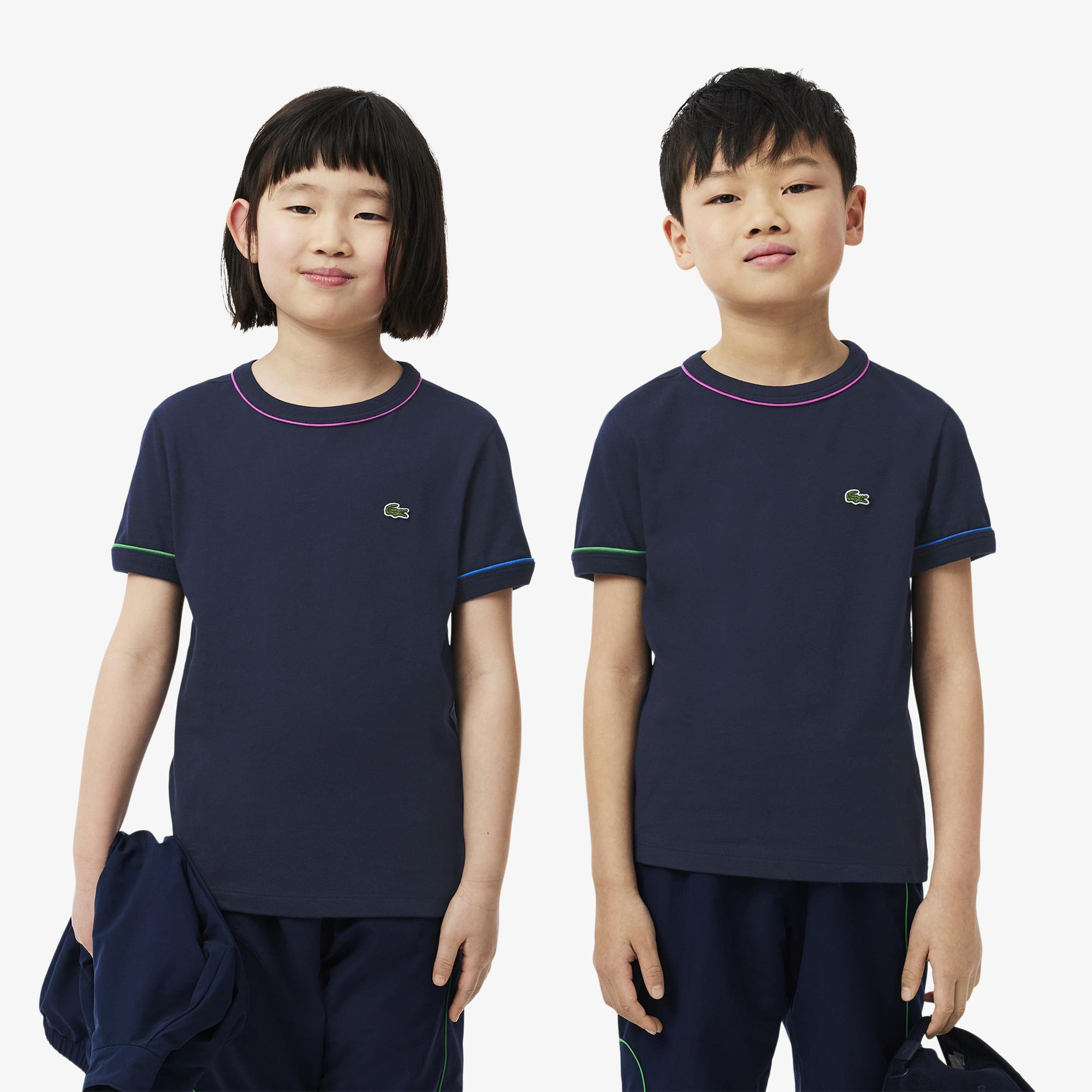 Çocuk Bisiklet Yaka Lacivert T-Shirt