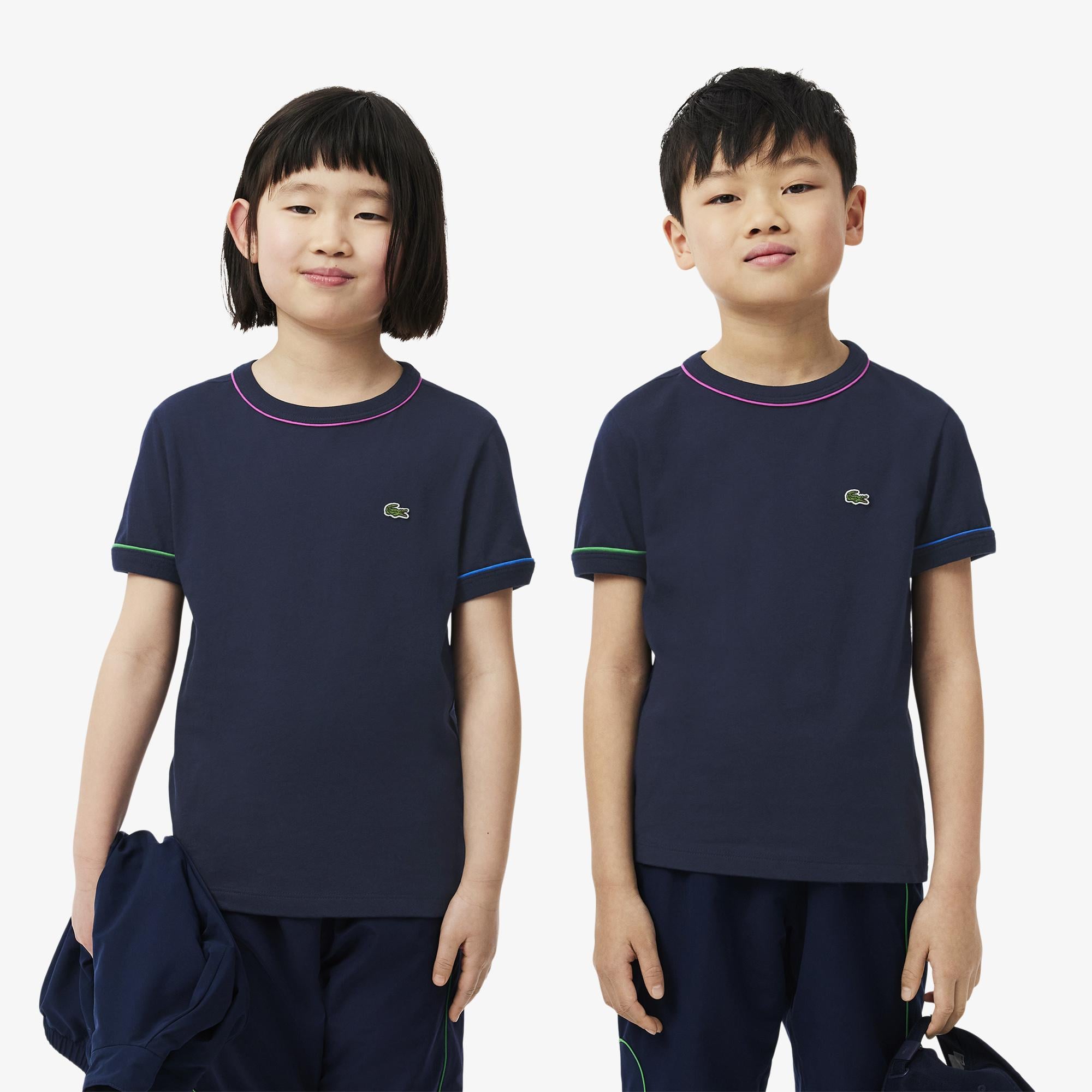 Çocuk Bisiklet Yaka Lacivert T-Shirt