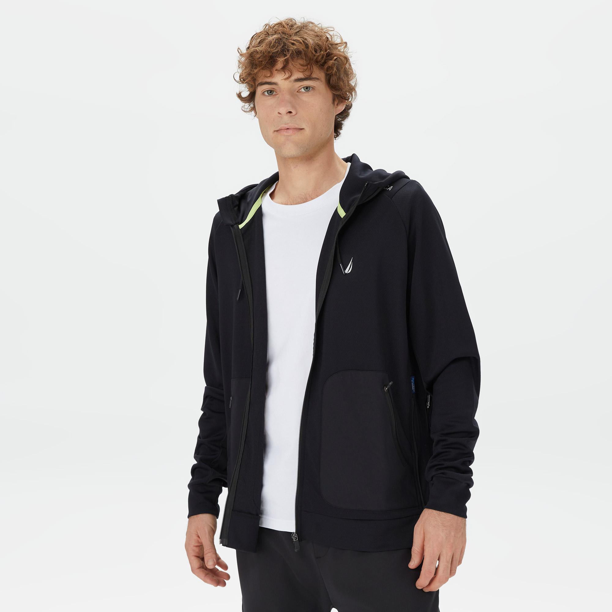 Nautica Erkek Siyah Standart Fit Kapüşonlu Sweatshirt