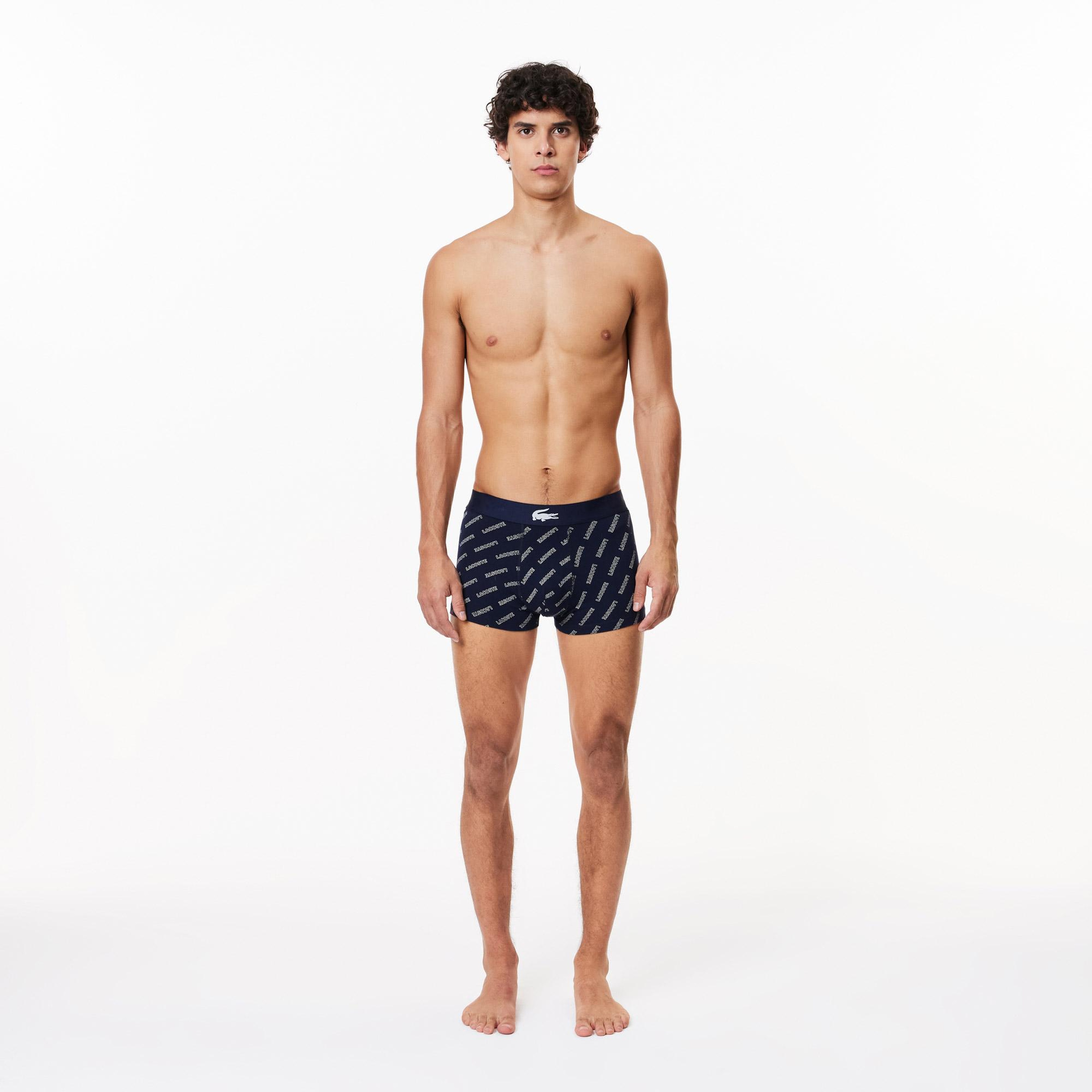 Lacoste Erkek Baskılı 3'lü Lacivert Boxer