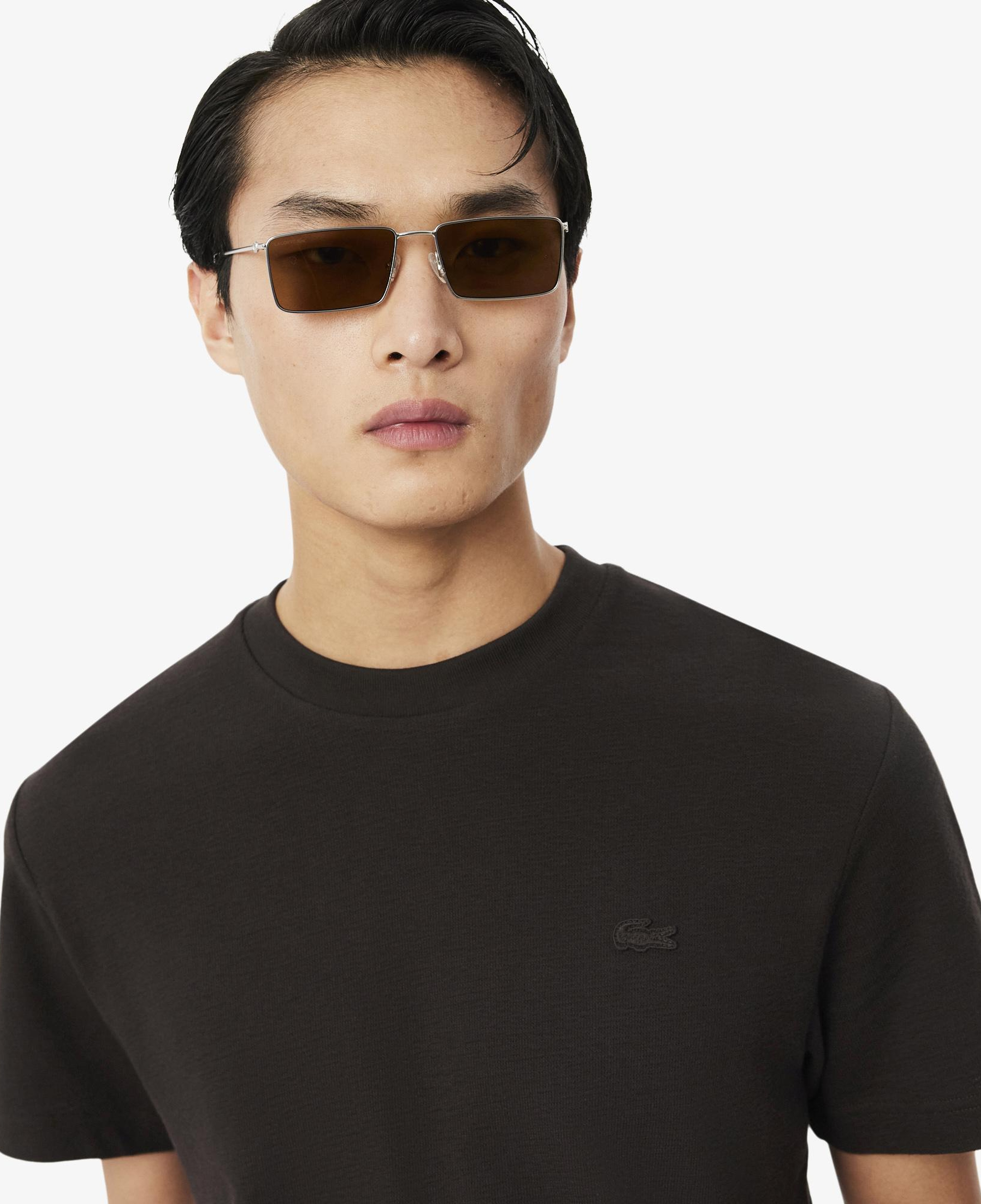 Erkek Classic Fit Bisiklet Yaka Kahverengi T-Shirt