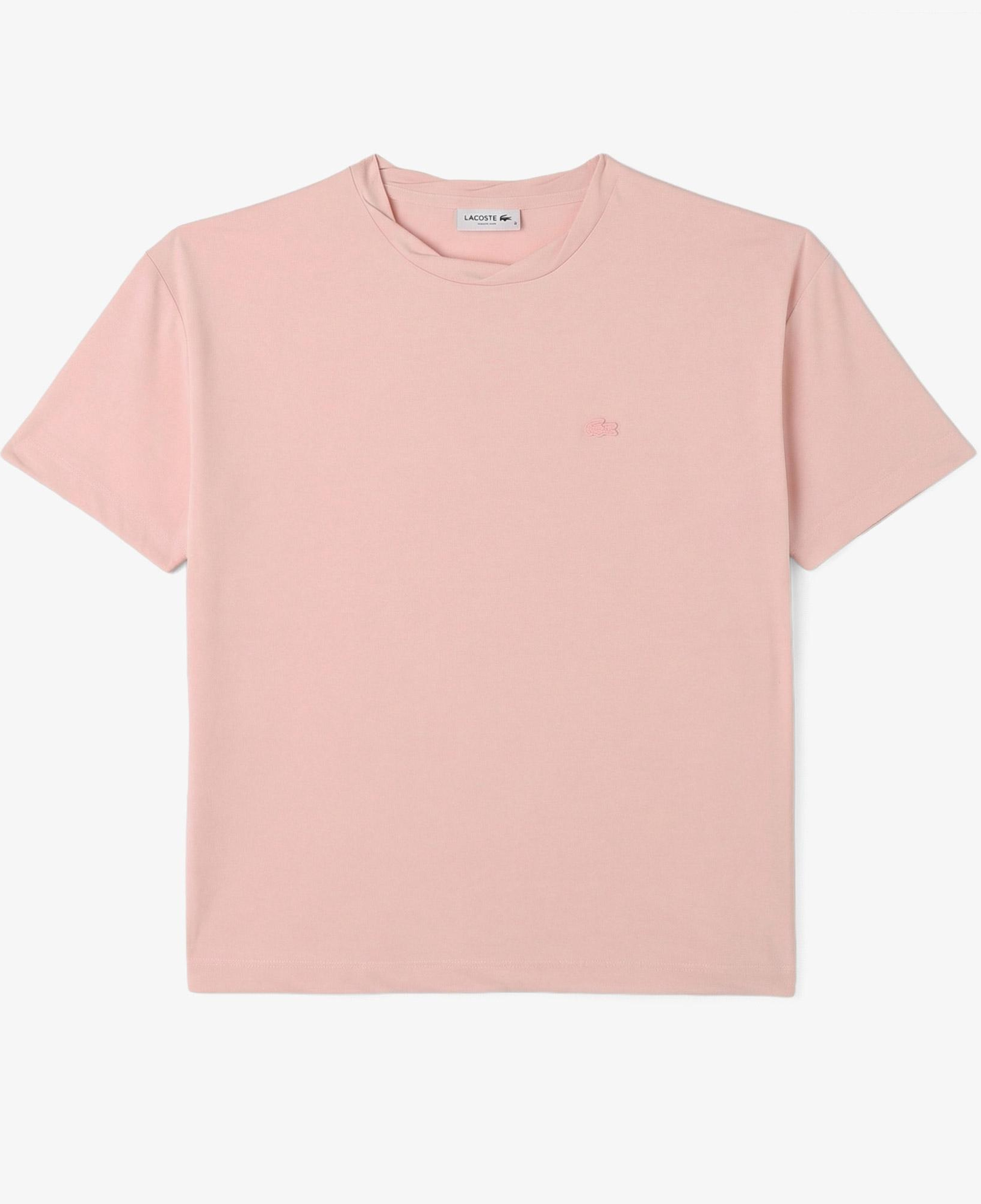 Kadın Relaxed Fit Bisiklet Yaka Açık Pembe T-Shirt