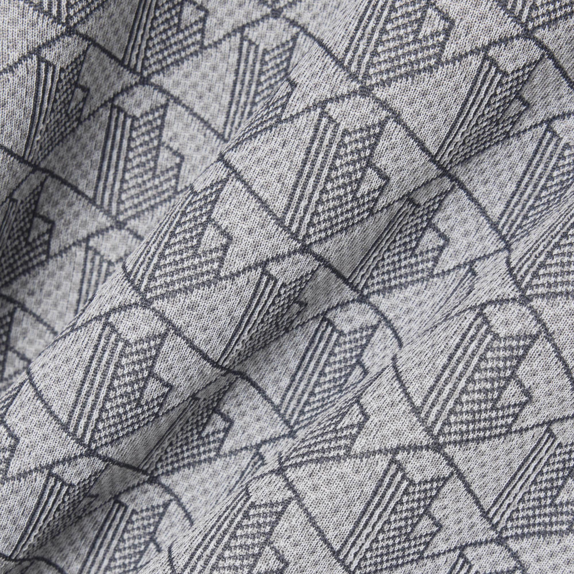 Erkek Classic Fit Bisiklet Yaka Monogram Gri T-Shirt