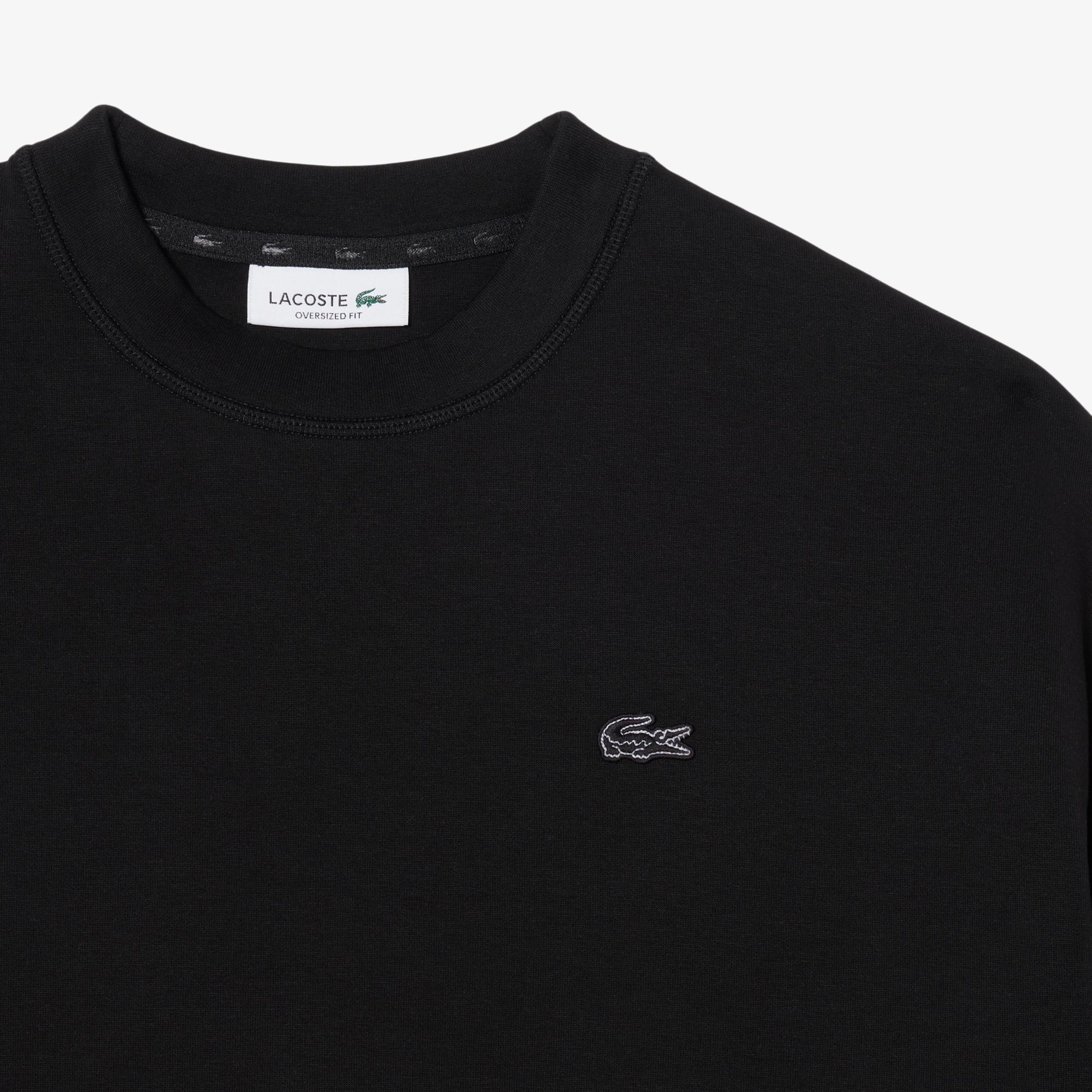 Lacoste Kadın Oversize Fit Bisiklet Yaka Siyah Sweatshirt