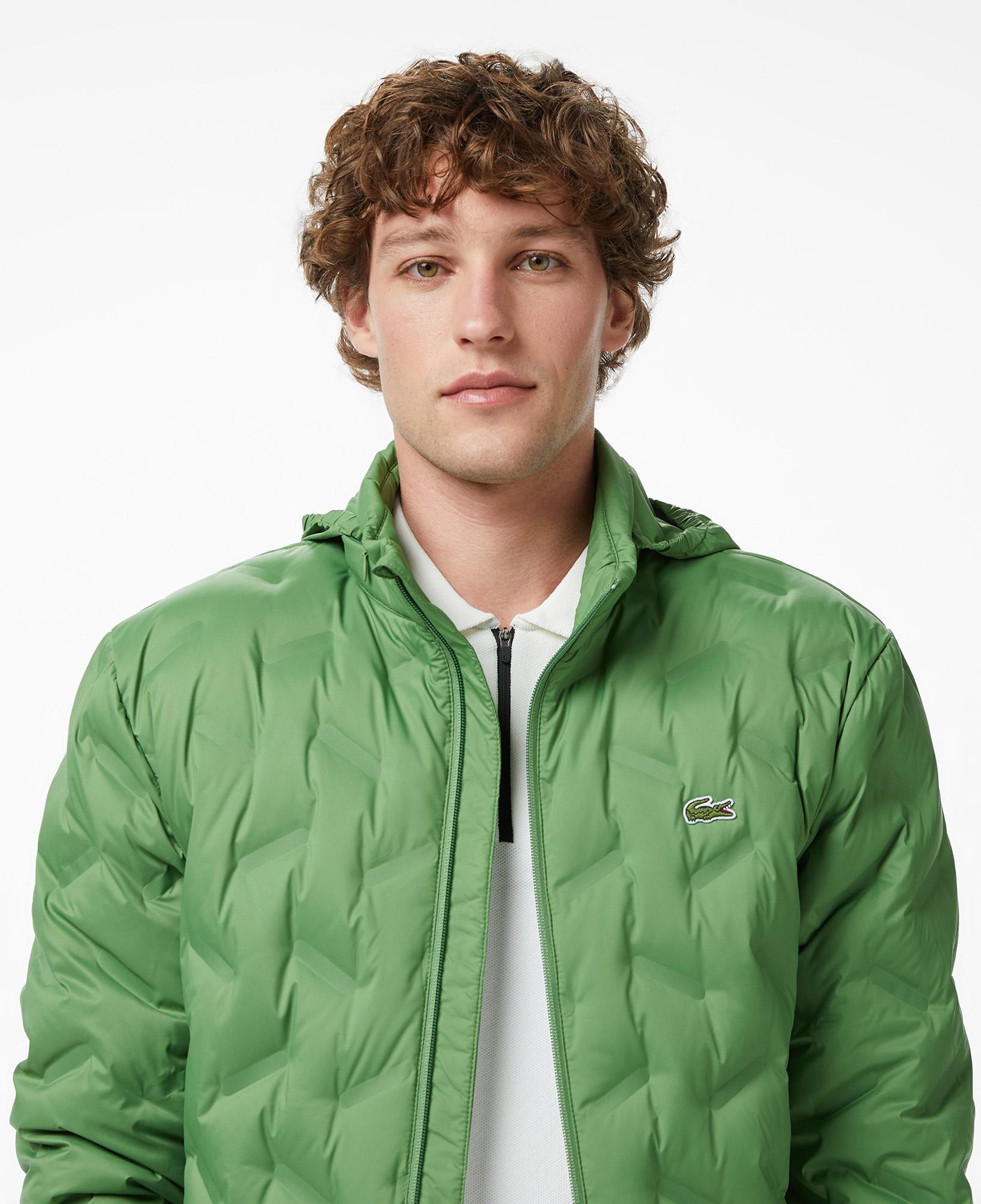 Erkek Regular Fit Kapüşonlu Kapitone Yeşil Mont