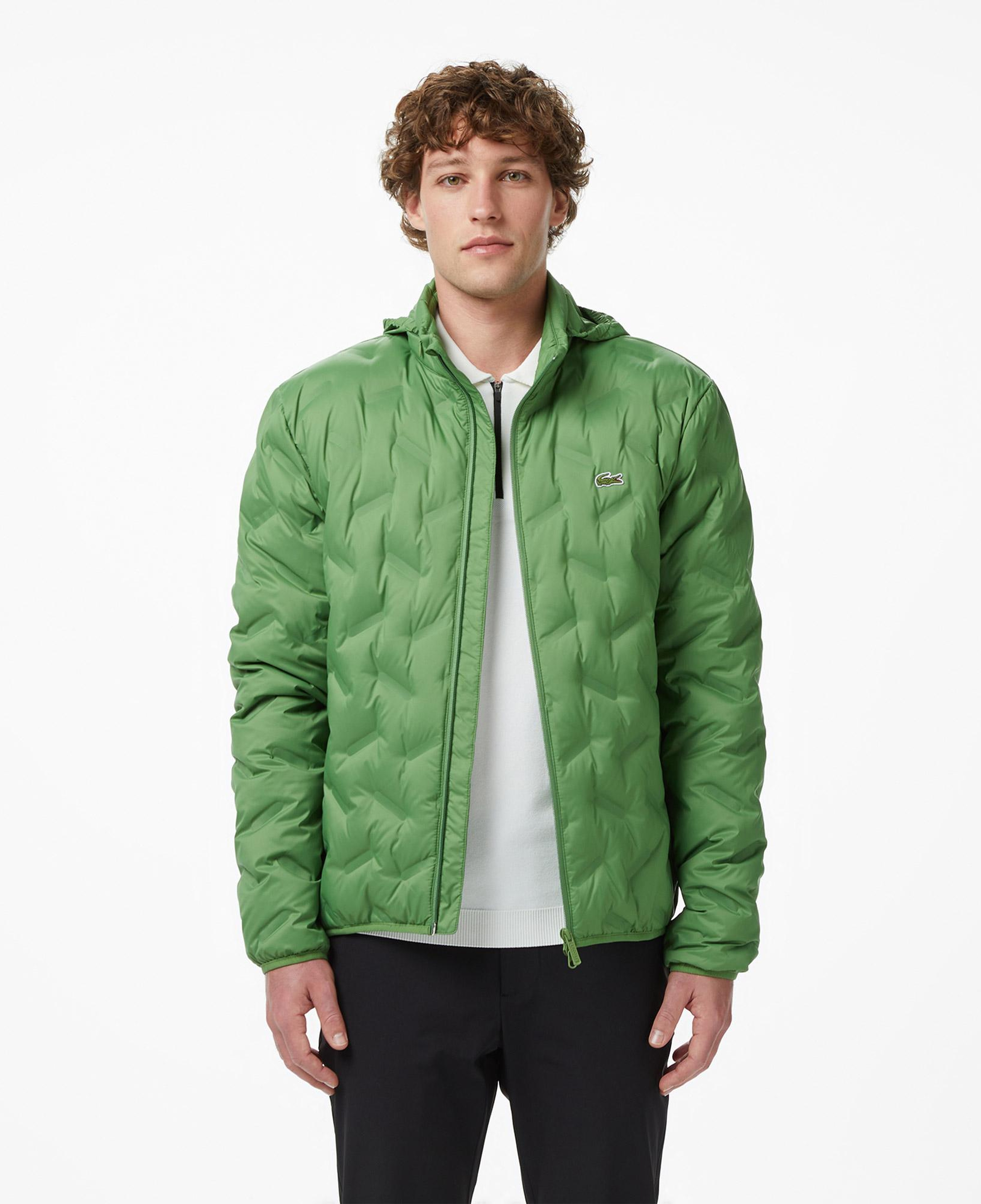 Erkek Regular Fit Kapüşonlu Kapitone Yeşil Mont