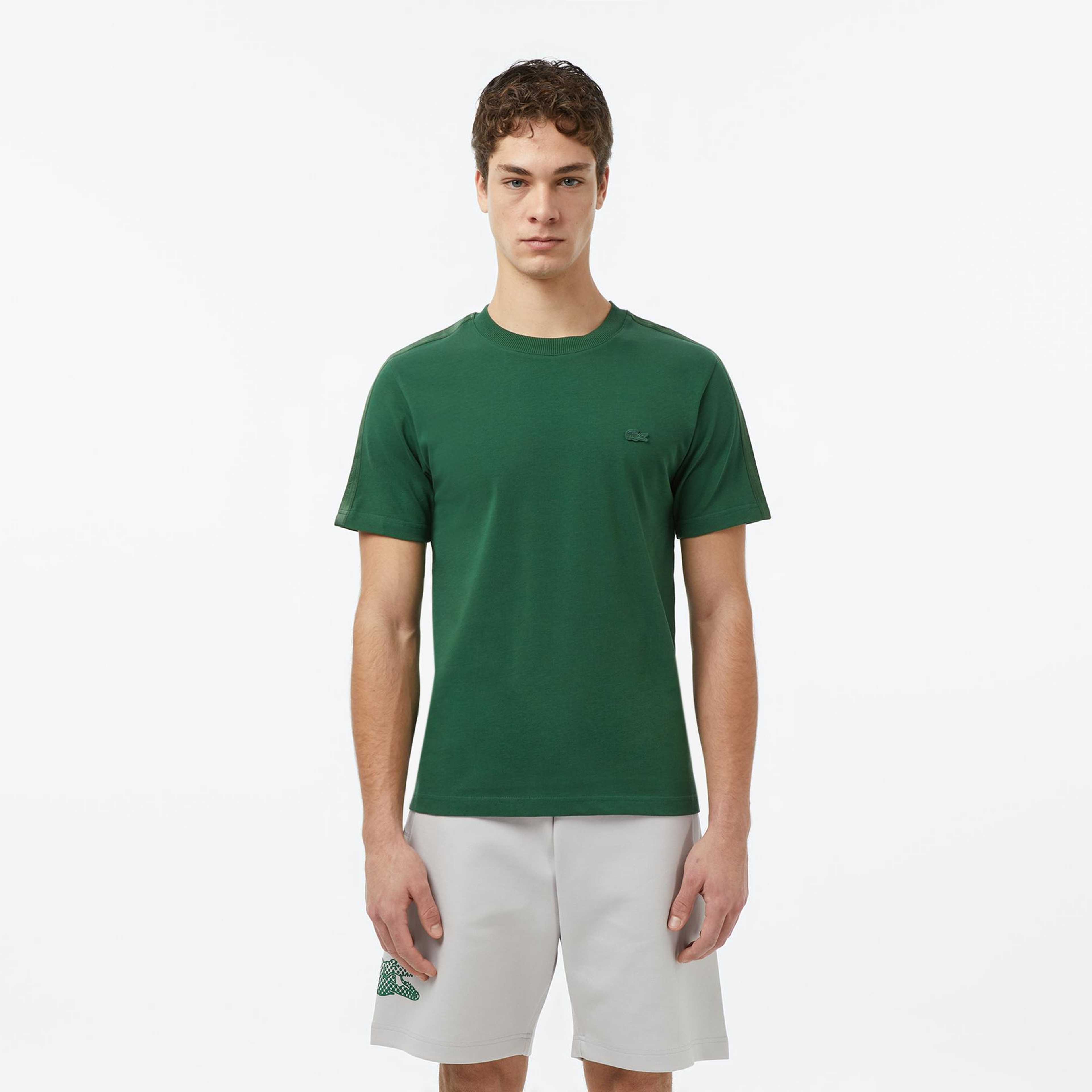 Erkek Regular Fit Bisiklet Yaka Koyu Yeşil T-Shirt