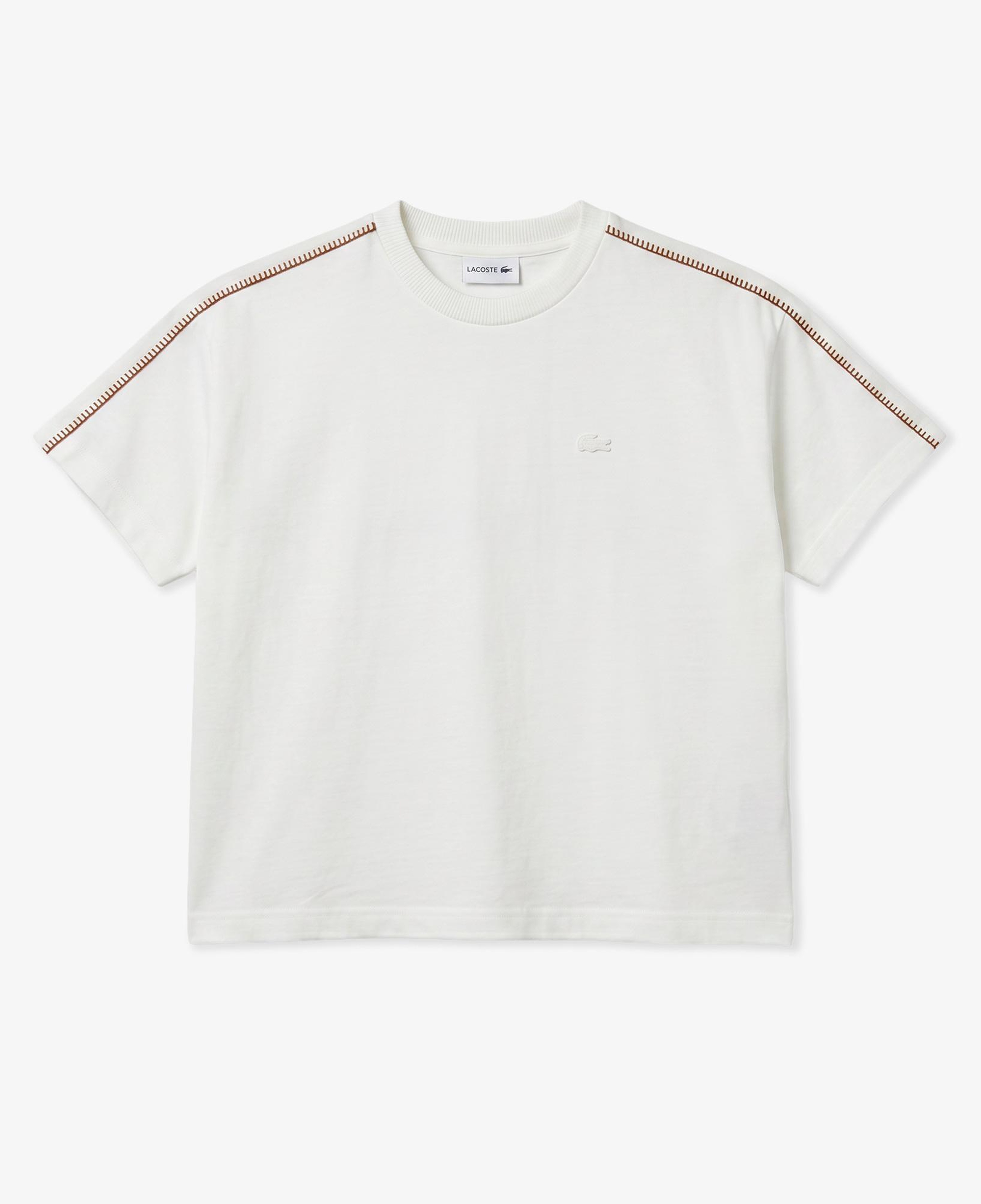 Kadın Loose Fit Bisiklet Yaka Krem T-Shirt