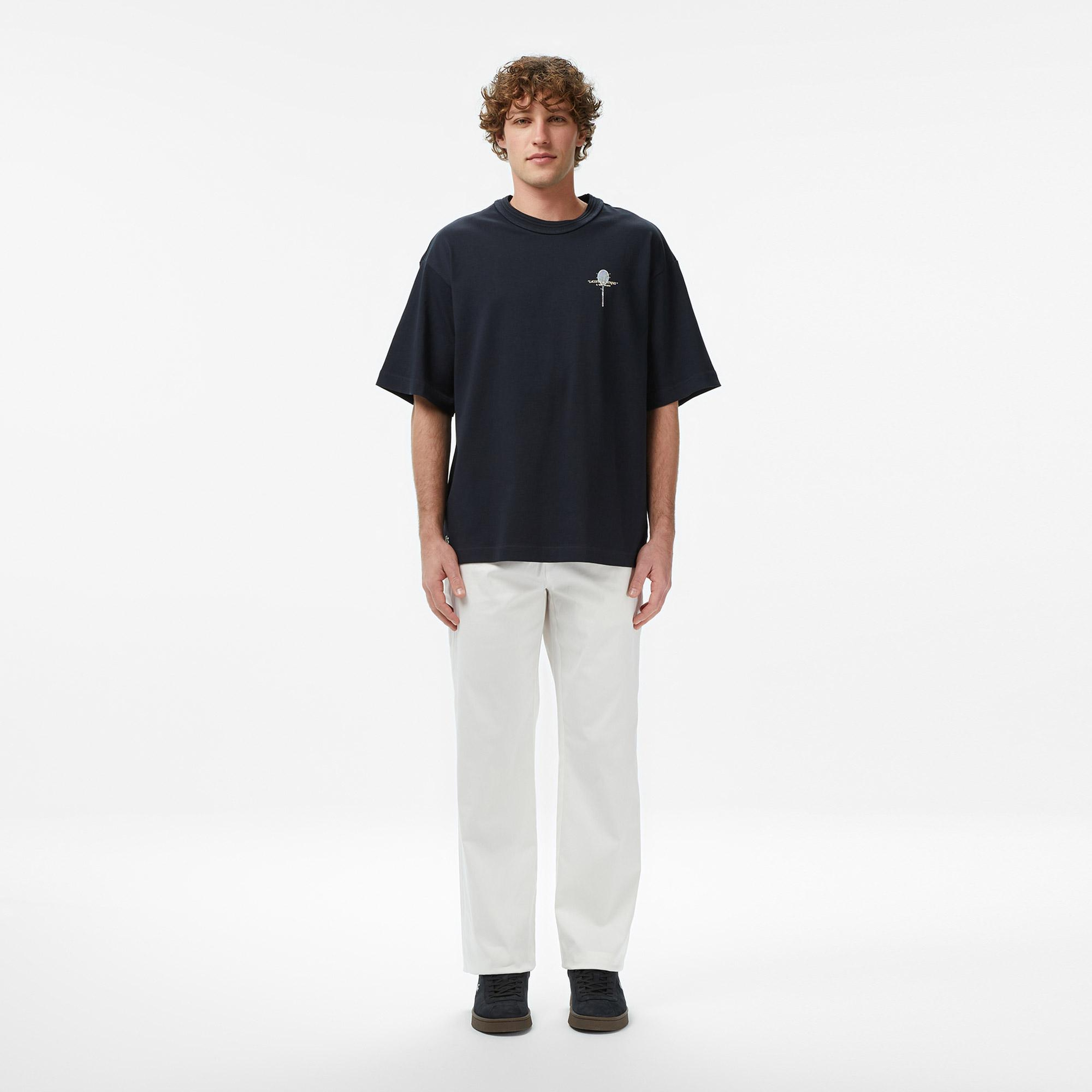 Erkek Loose Fit Bisiklet Yaka Siyah T-Shirt