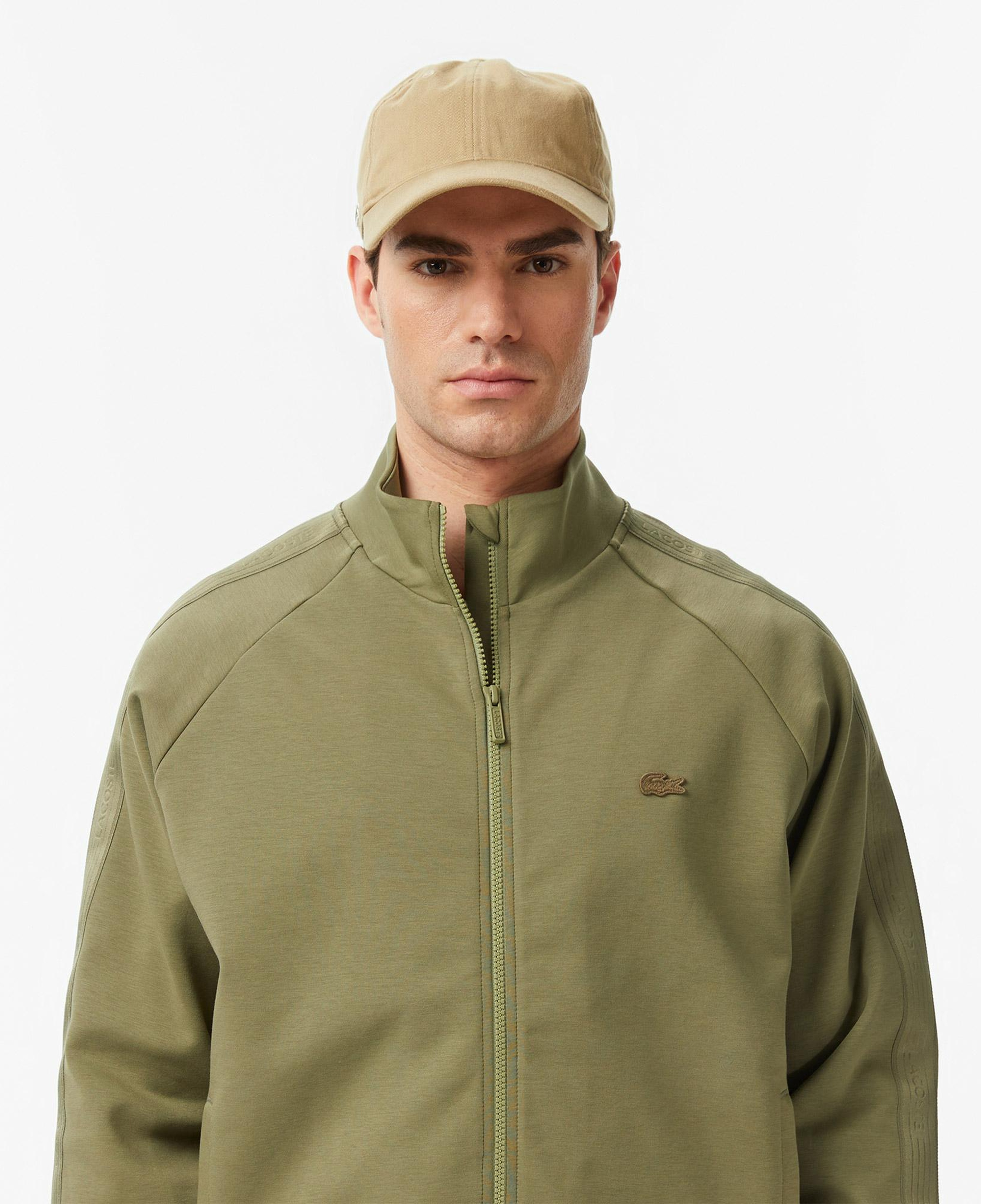 Erkek Classic Fit Dik Yaka Haki Sweatshirt