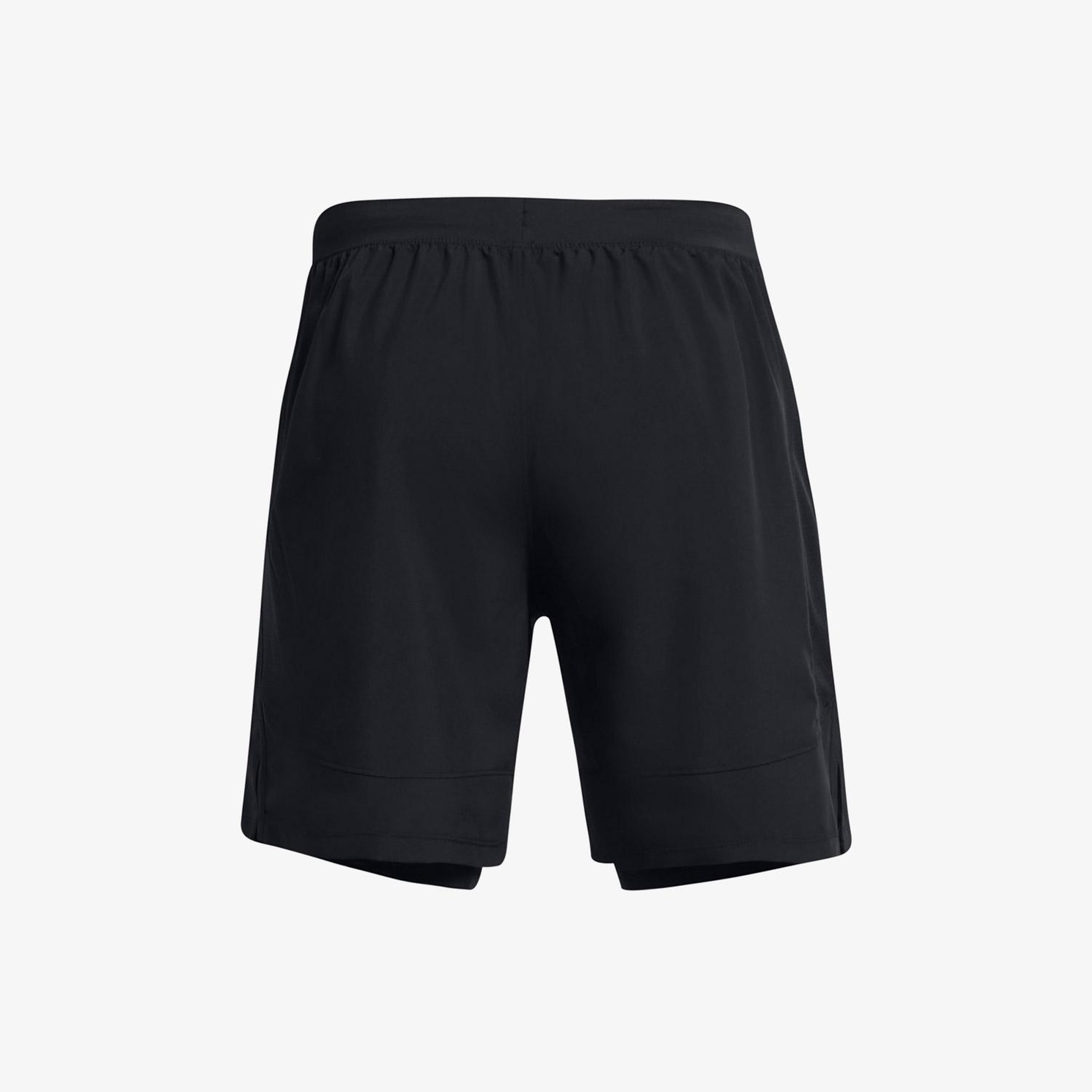 Under Armour Launch 7 inch 2in 1 Erkek Siyah Antrenman Şortu