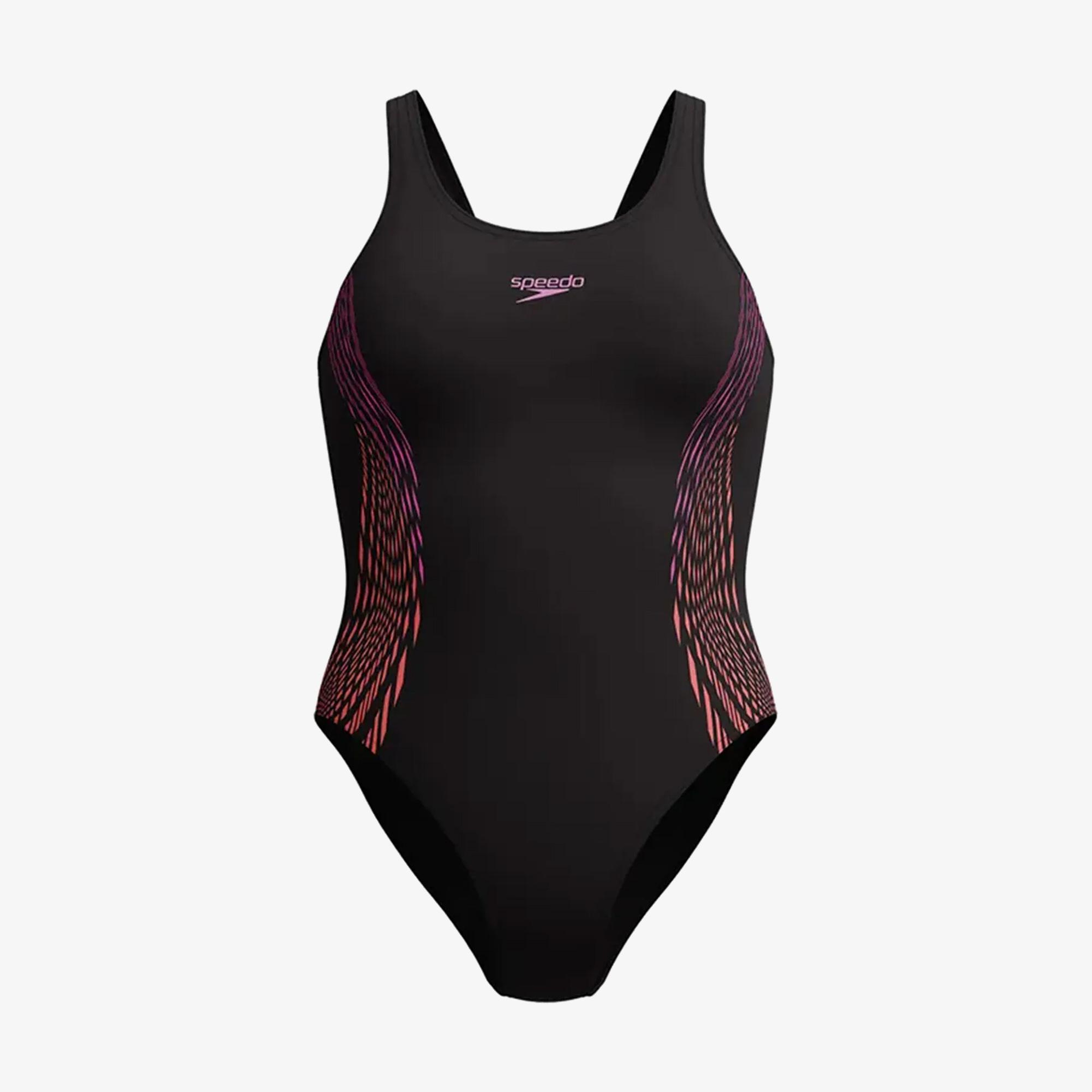 Speedo Placement Muscleback Kadın Mor Yüzücü Mayosu