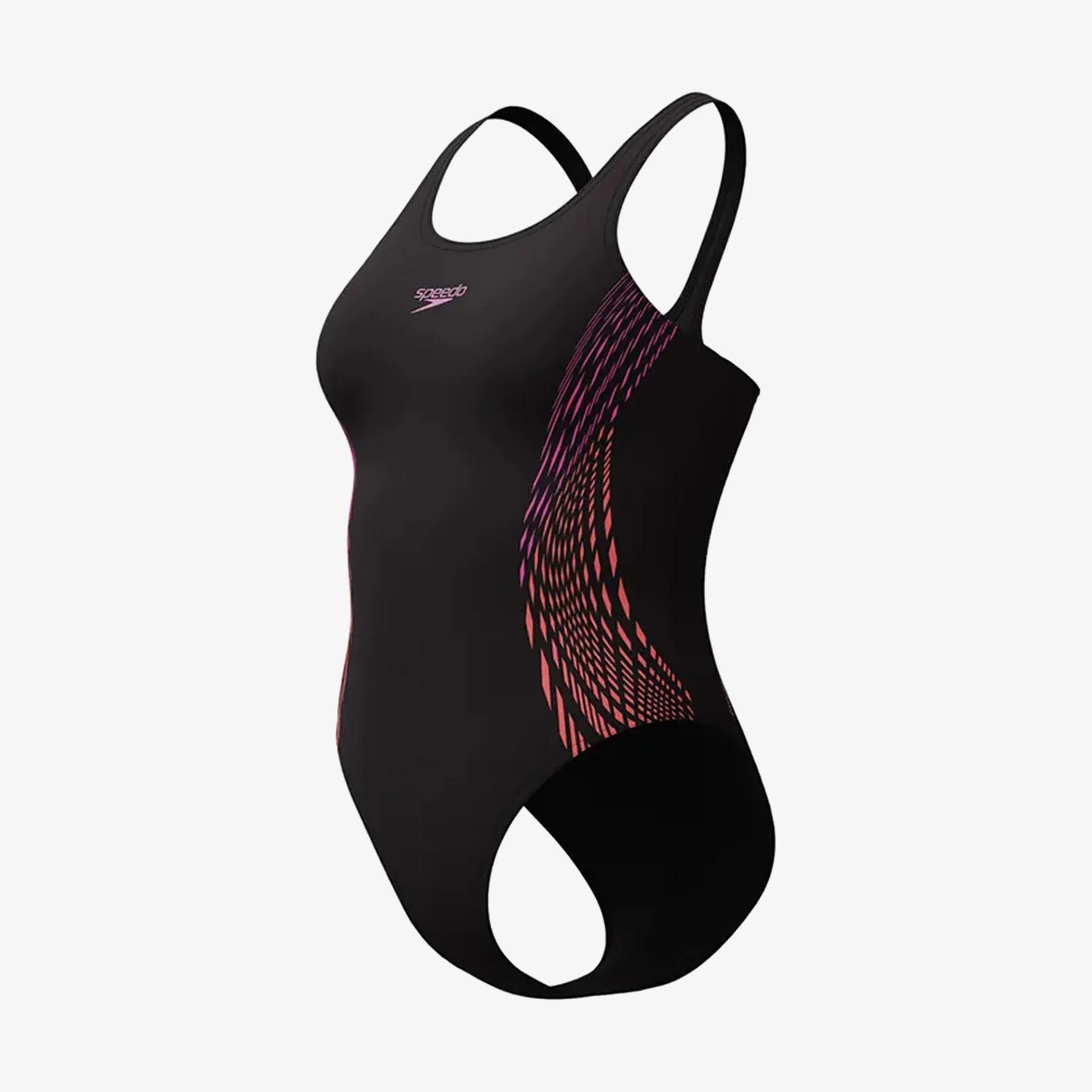 Speedo Placement Muscleback Kadın Mor Yüzücü Mayosu