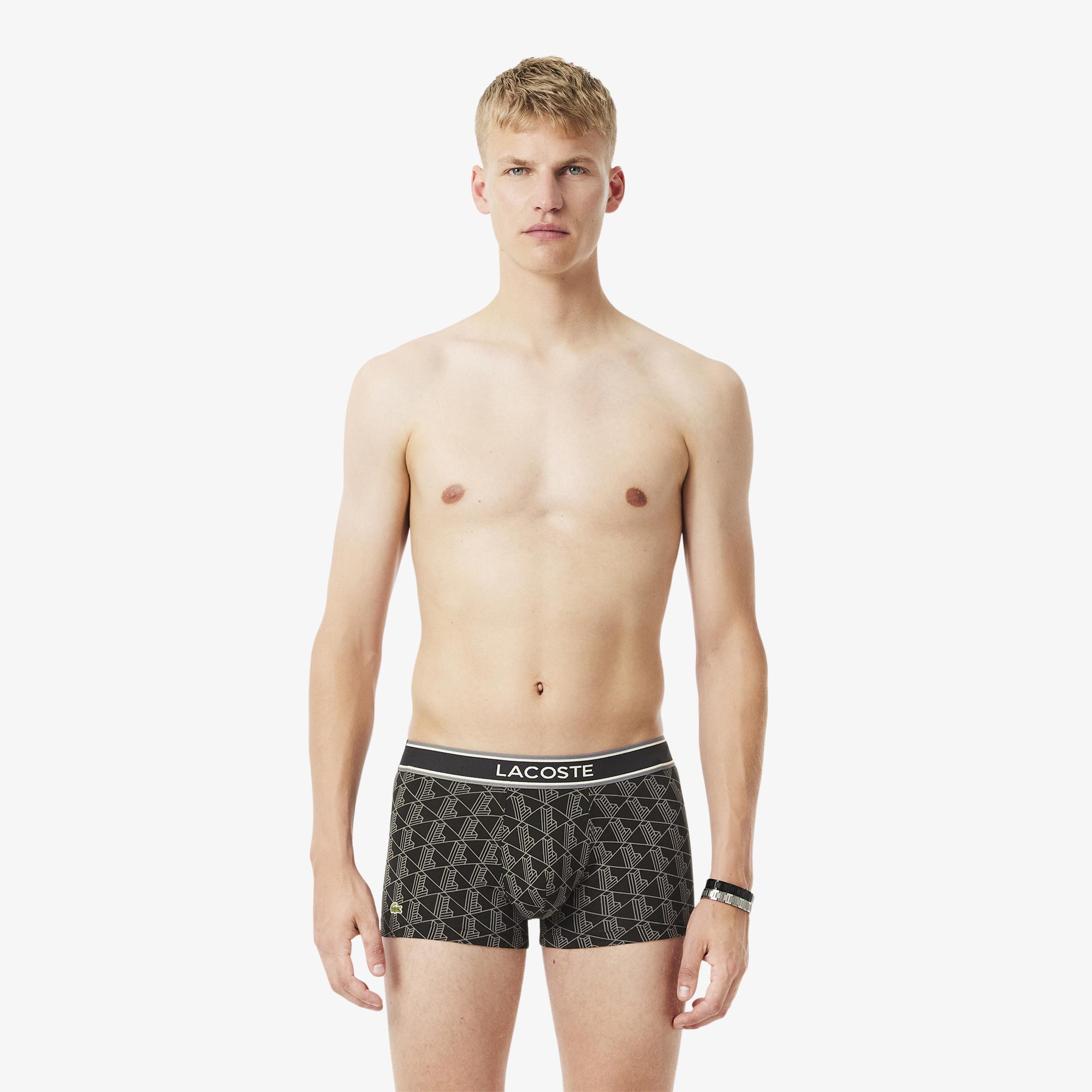 Erkek Monogram Siyah Boxer