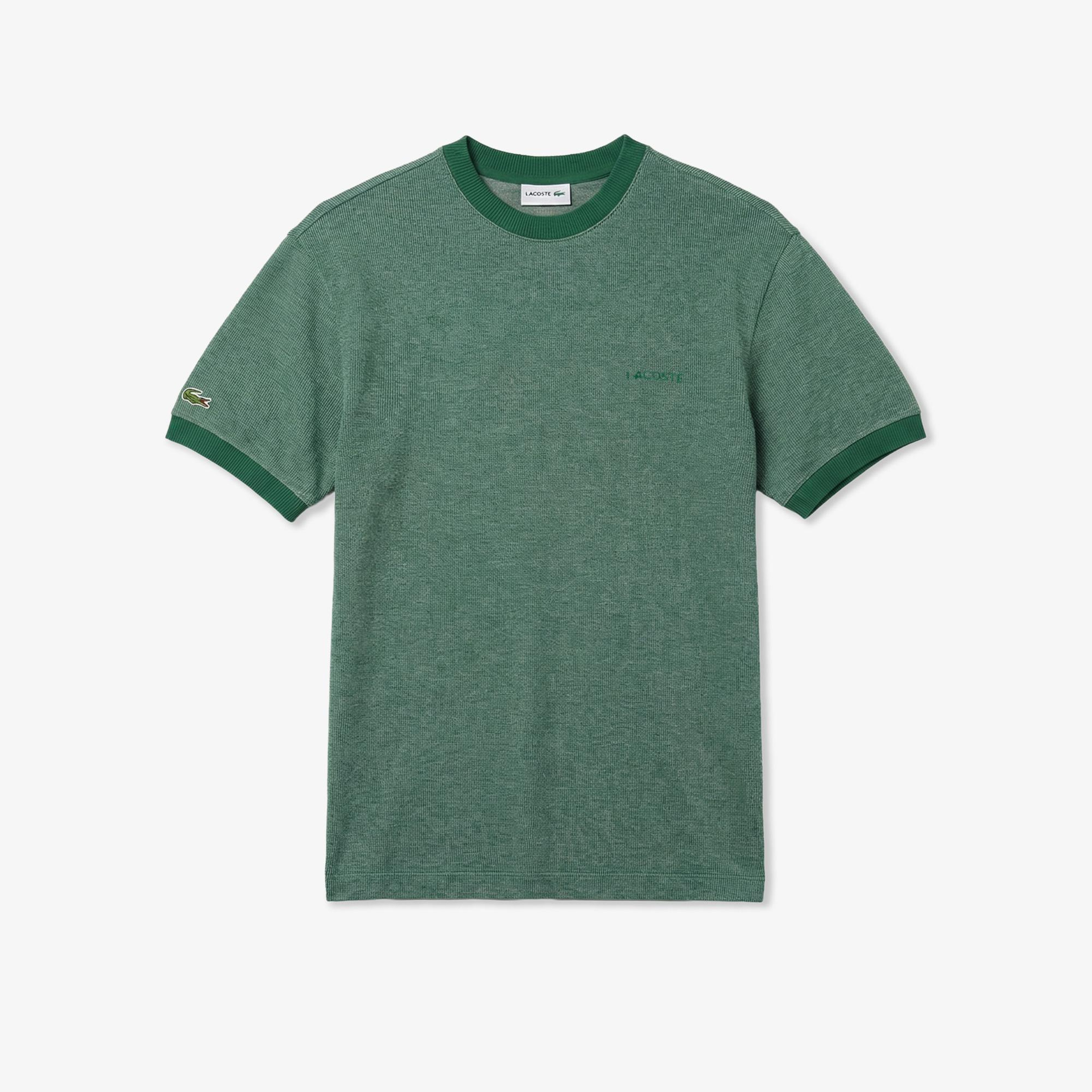 Erkek Relaxed Fit Bisiklet Yaka Koyu Yeşil T-Shirt