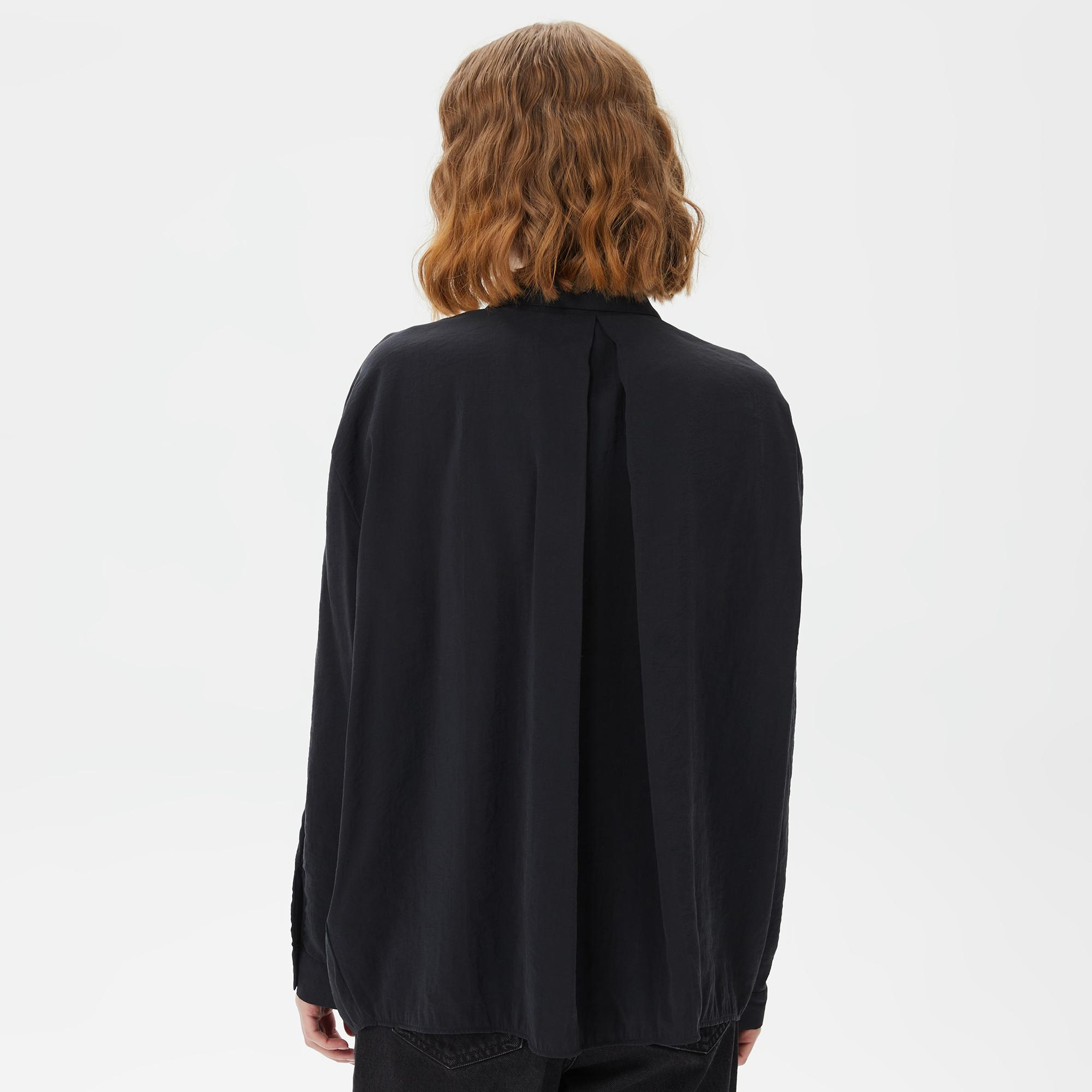 Nautica Kadın Siyah Oversize Gömlek