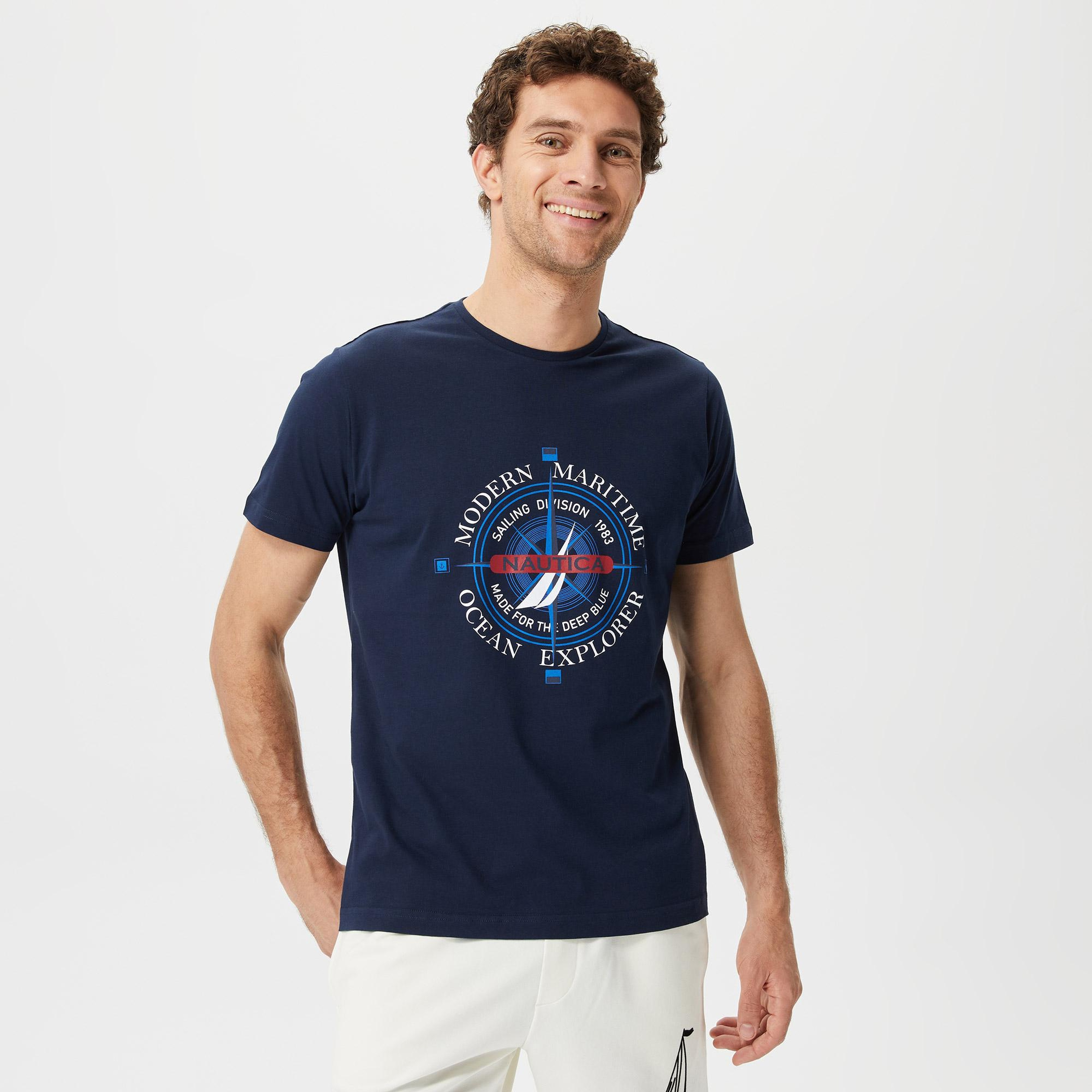 Nautica Erkek Lacivert Kısa Kollu TShirt