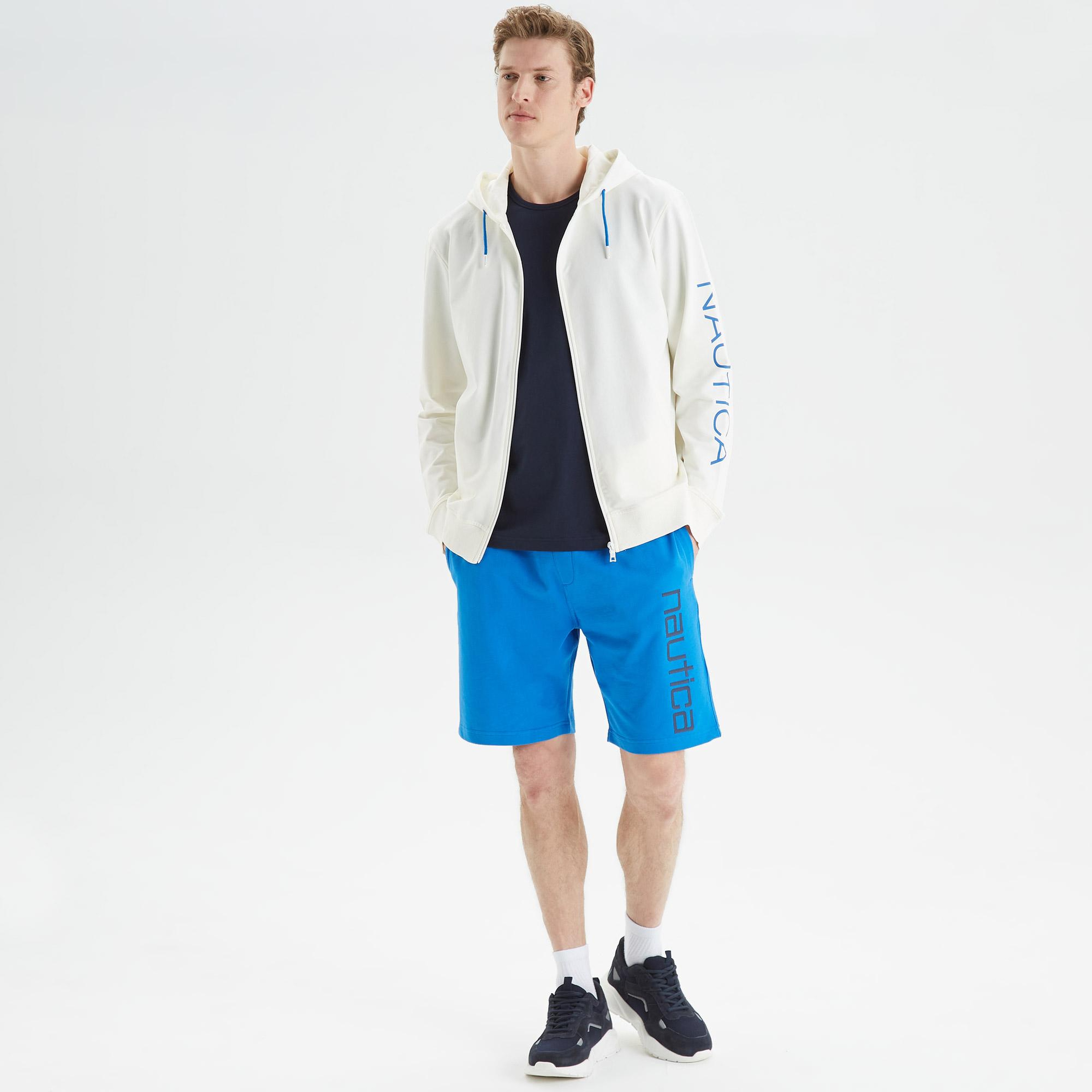Nautica Erkek Krem Standart Fit Baskılı Sweatshirt