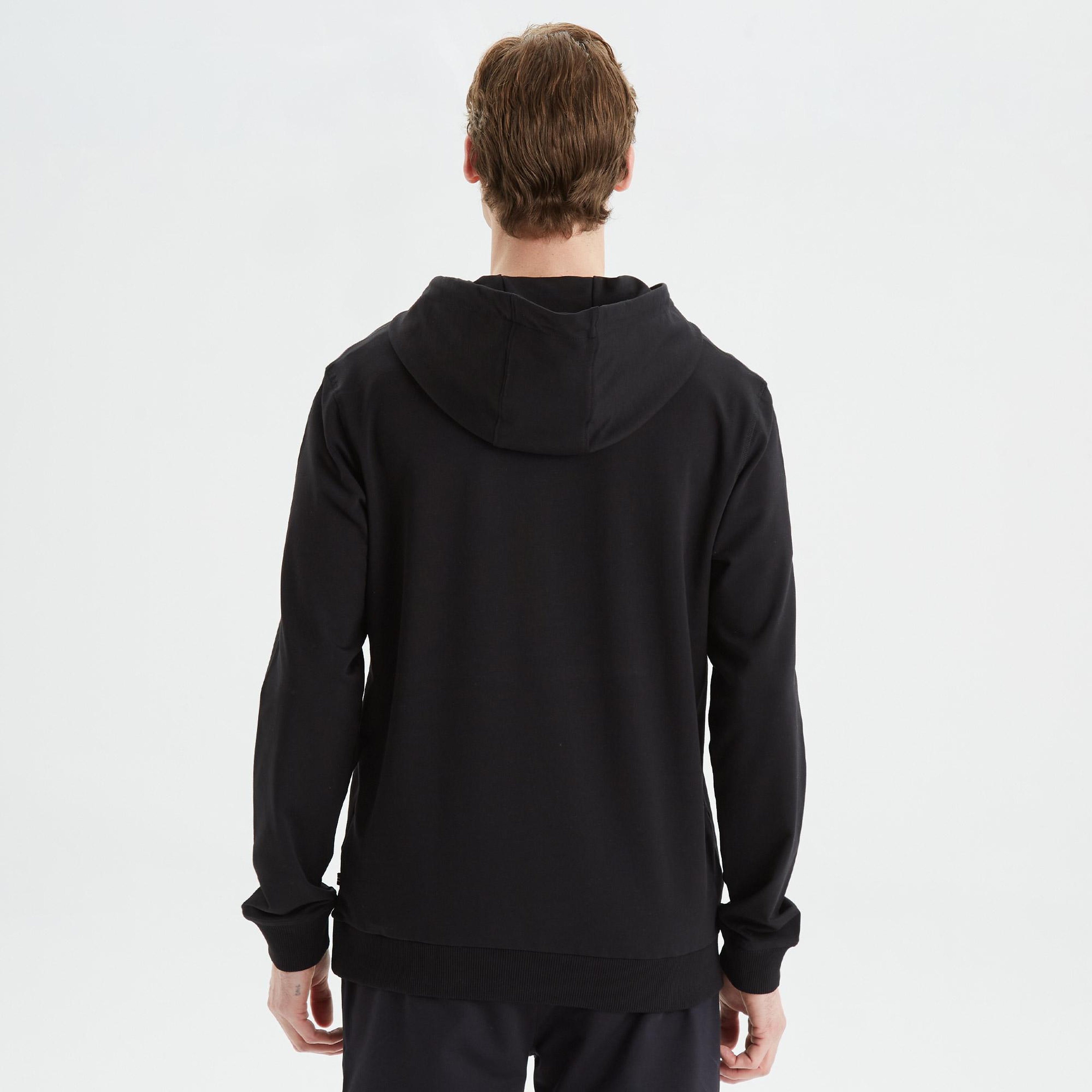 Nautica Erkek Siyah Standart Fit Baskılı Sweatshirt