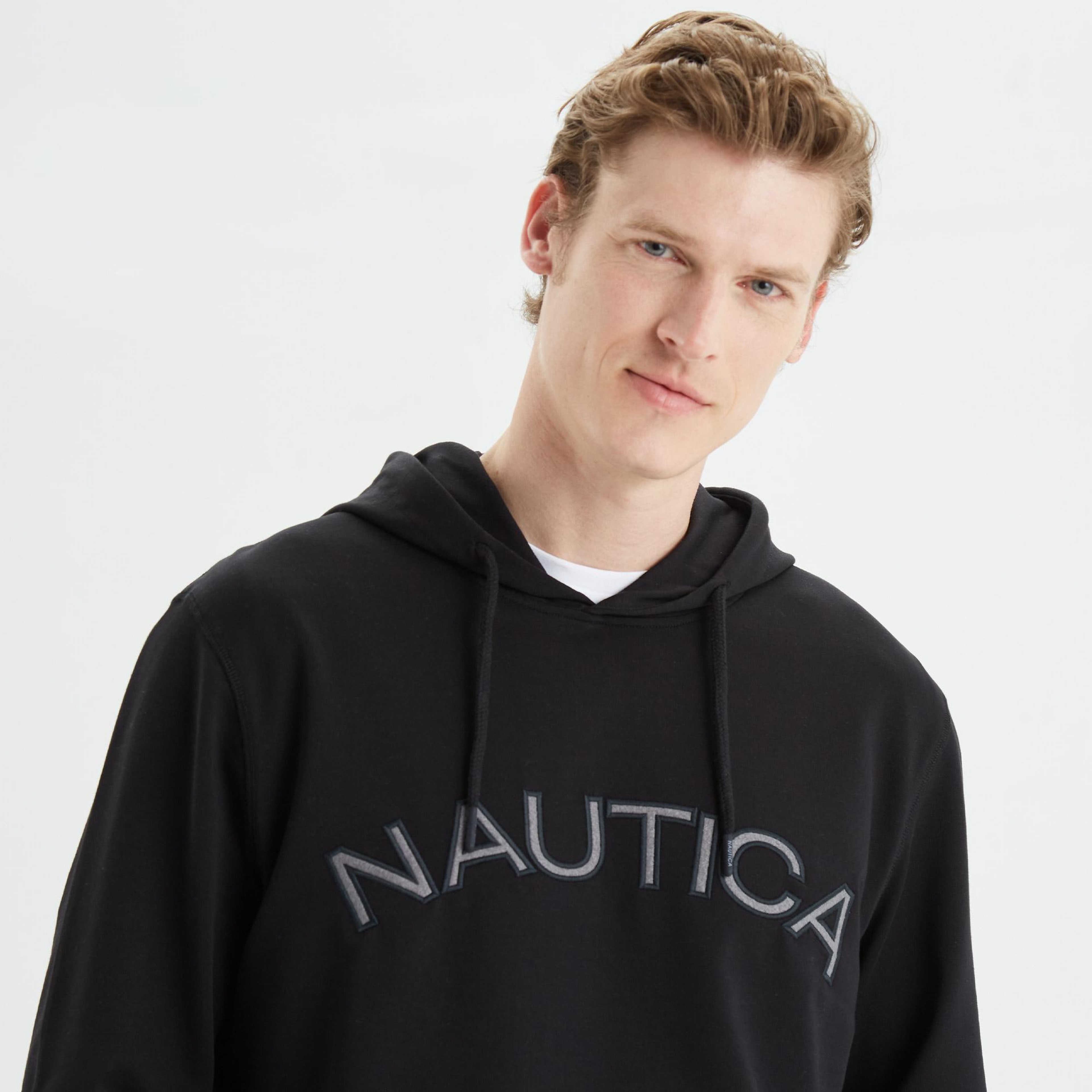 Nautica Erkek Siyah Standart Fit Baskılı Sweatshirt