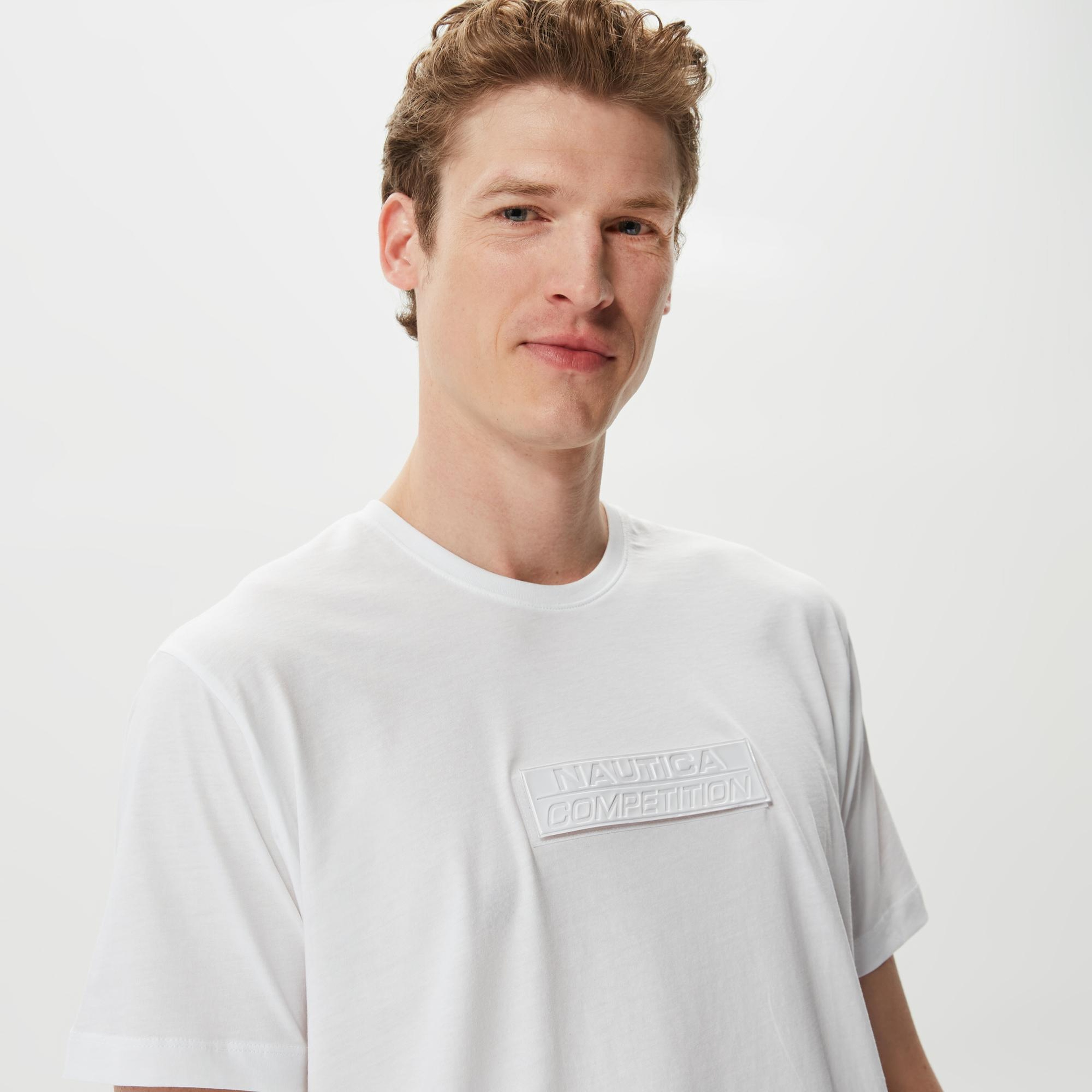 Nautica Erkek Beyaz Baskılı T-Shirt
