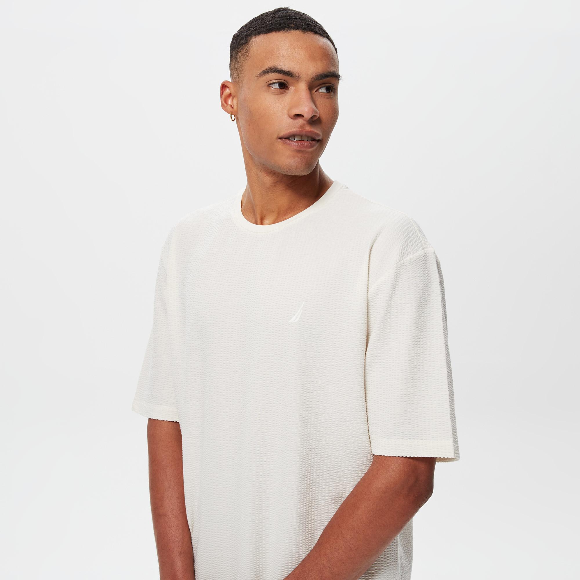 Nautica Erkek Krem Oversize T-Shirt