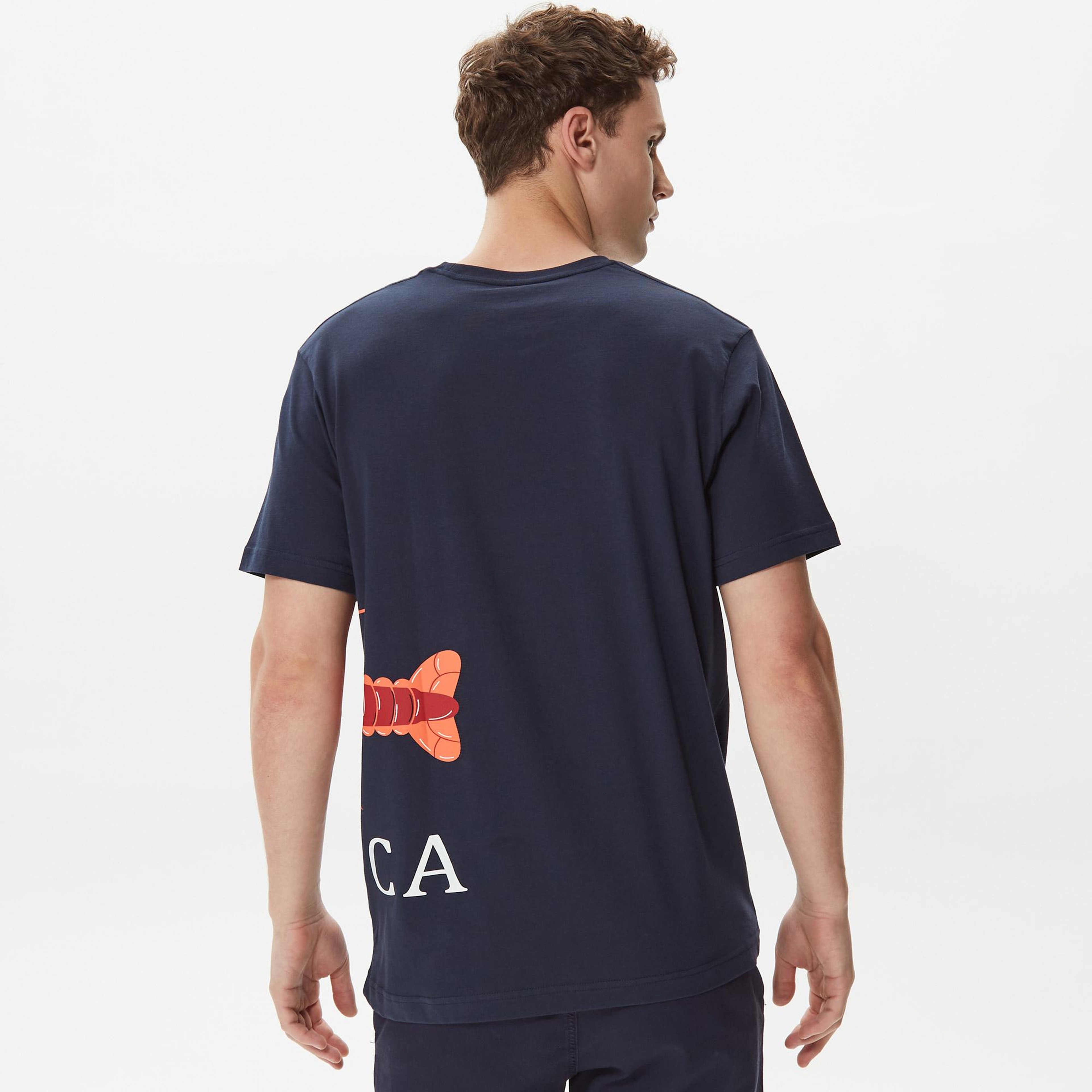 Nautica Erkek Lacivert Baskılı Standart Fit T-Shirt